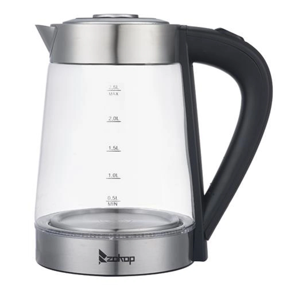 HD-250 2.5L Electric Kettle 1200W 110V Blue Glass Boiler Fast Boiling Water Heater BPA-Free