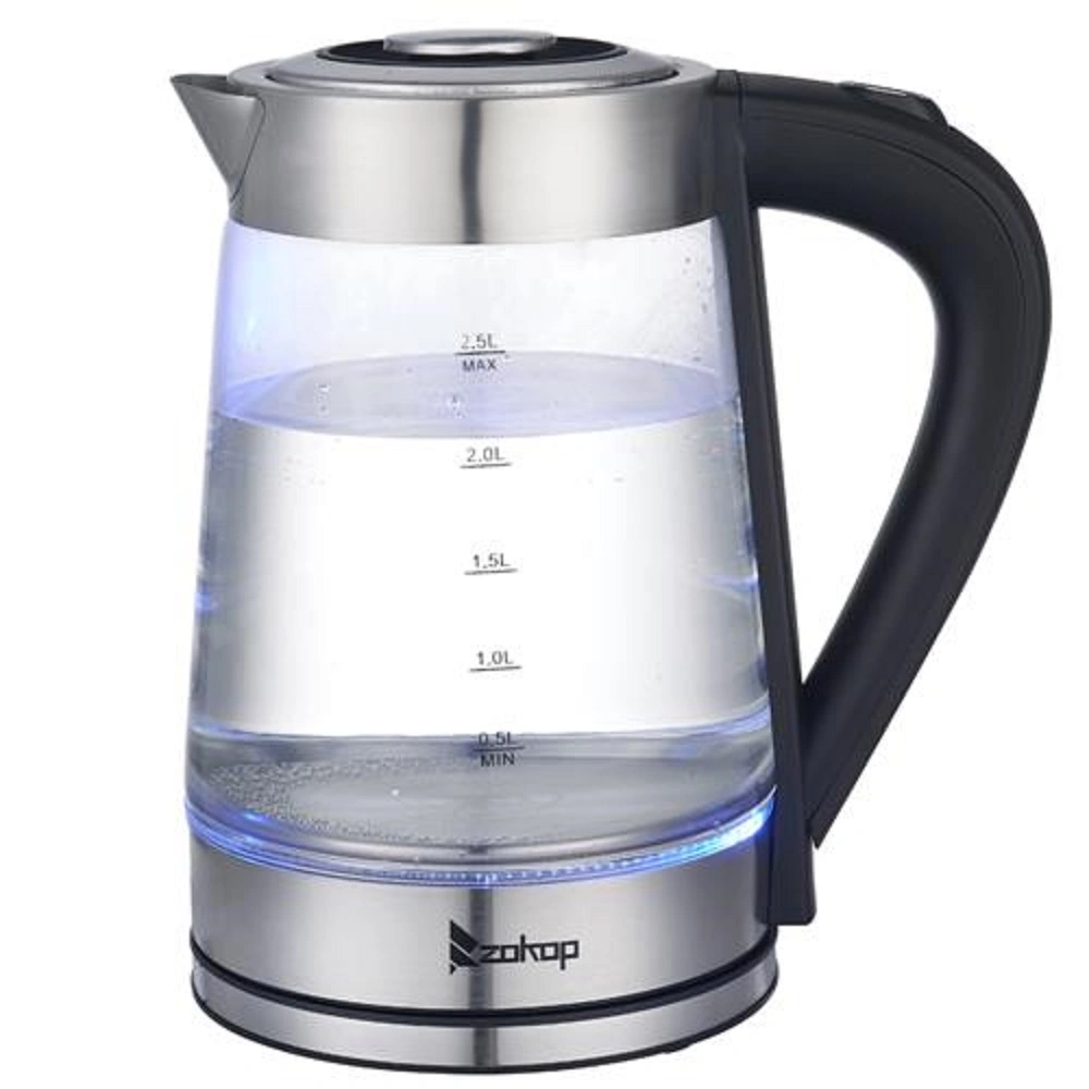 HD-250 2.5L Electric Kettle 1200W 110V Blue Glass Boiler Fast Boiling Water Heater BPA-Free view 2