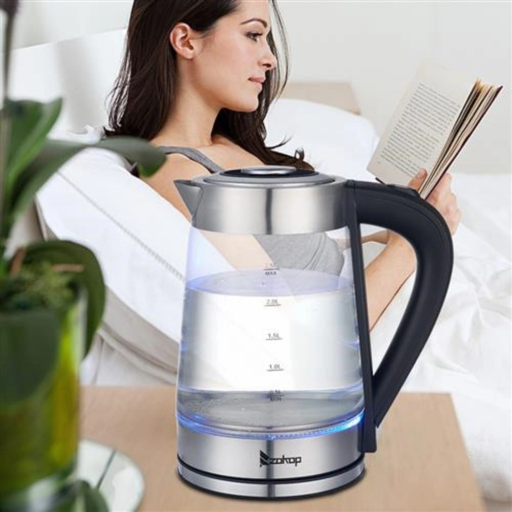 HD-250 2.5L Electric Kettle 1200W 110V Blue Glass Boiler Fast Boiling Water Heater BPA-Free view 7