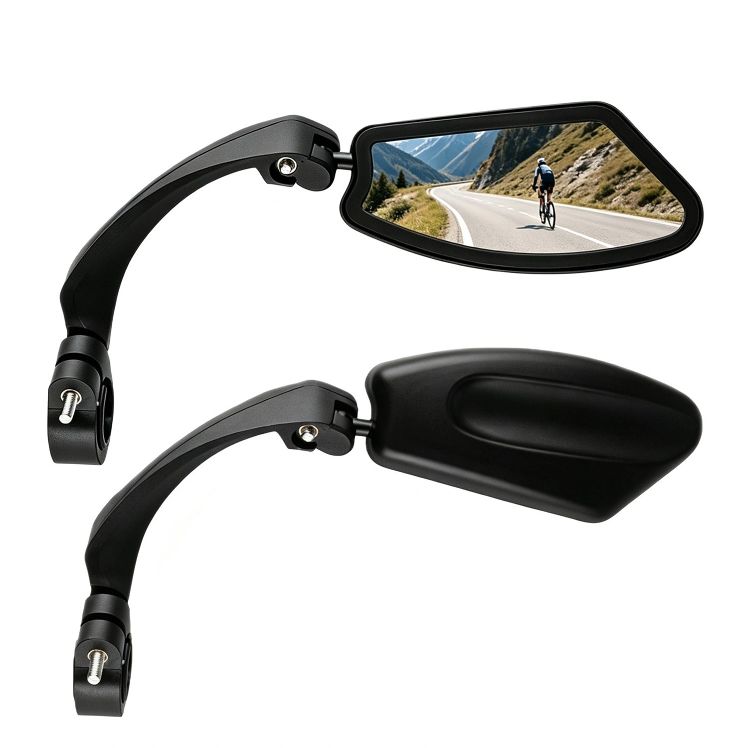 1 Pair Adjustable Bike Mirror HD Wide Angle Handlebar Mount Rear Bicycle View Mirrors (US Logistics only For USPS.TK/TMEU only For self-pickup)