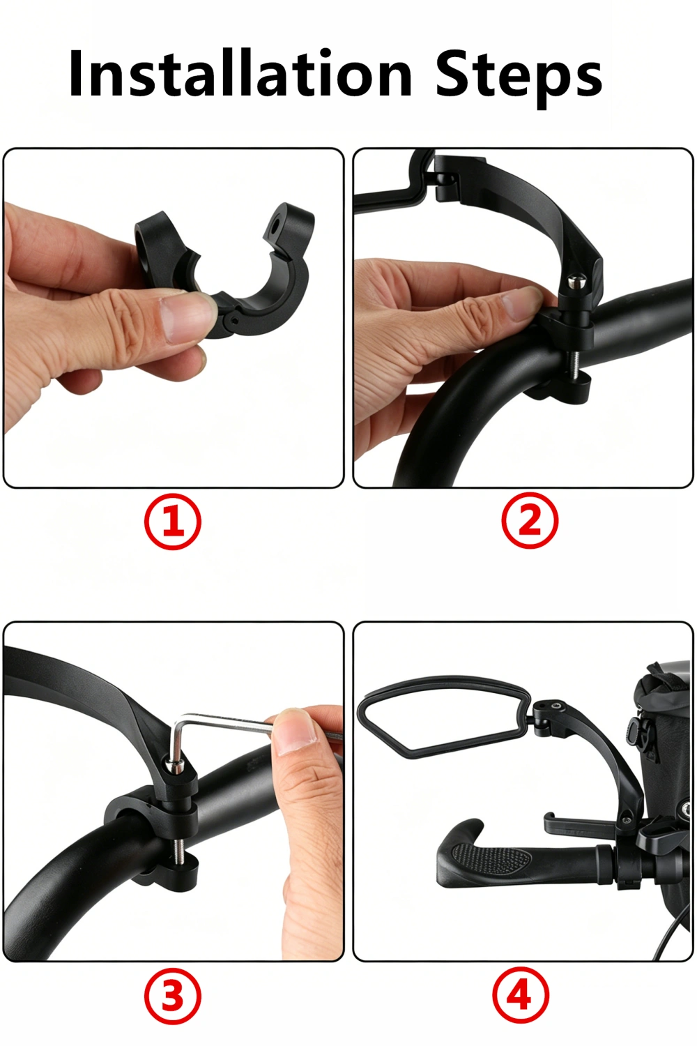 1 Pair Adjustable Bike Mirror HD Wide Angle Rearview Handlebar Mount, Universal Bicycle View Mirror for Road Mountain Cycling, US Shipping Only view 12