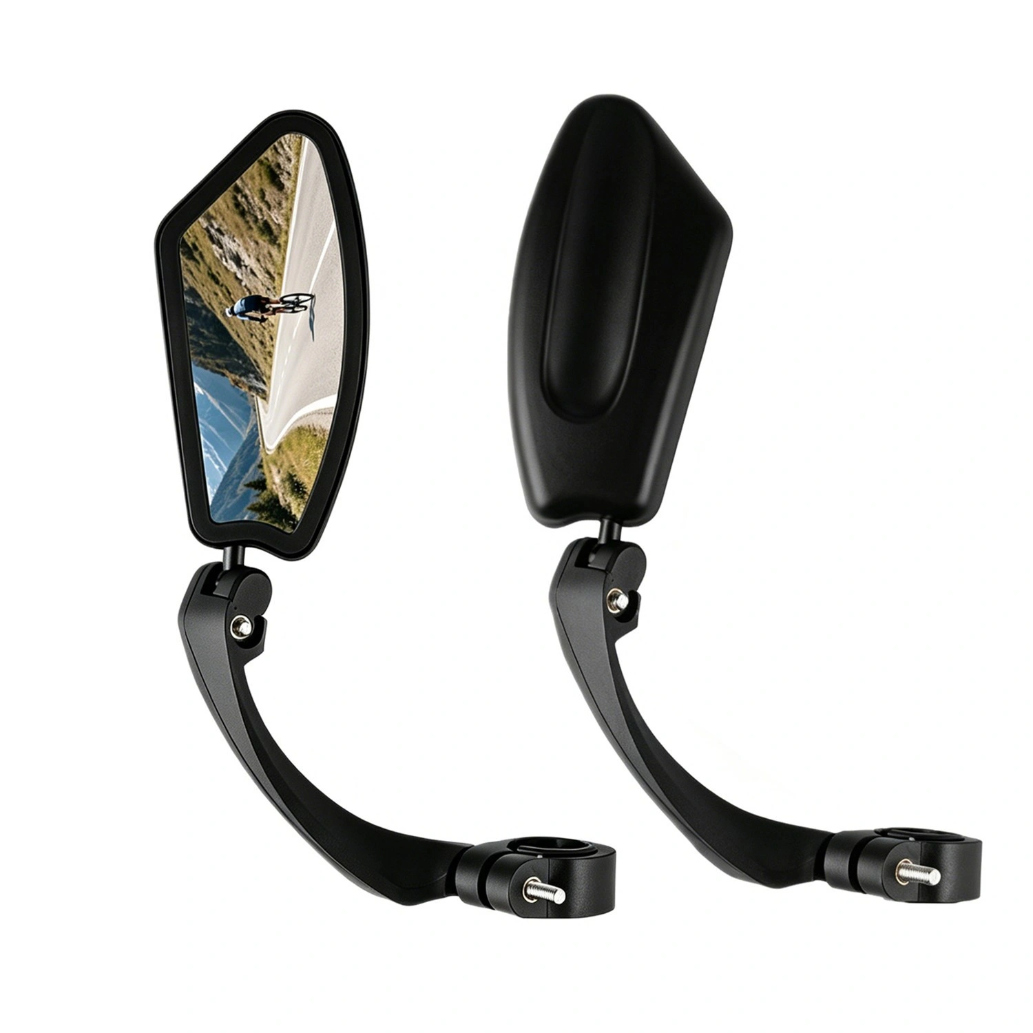 1 Pair Adjustable Bike Mirror HD Wide Angle Rearview Handlebar Mount, Universal Bicycle View Mirror for Road Mountain Cycling, US Shipping Only view 2
