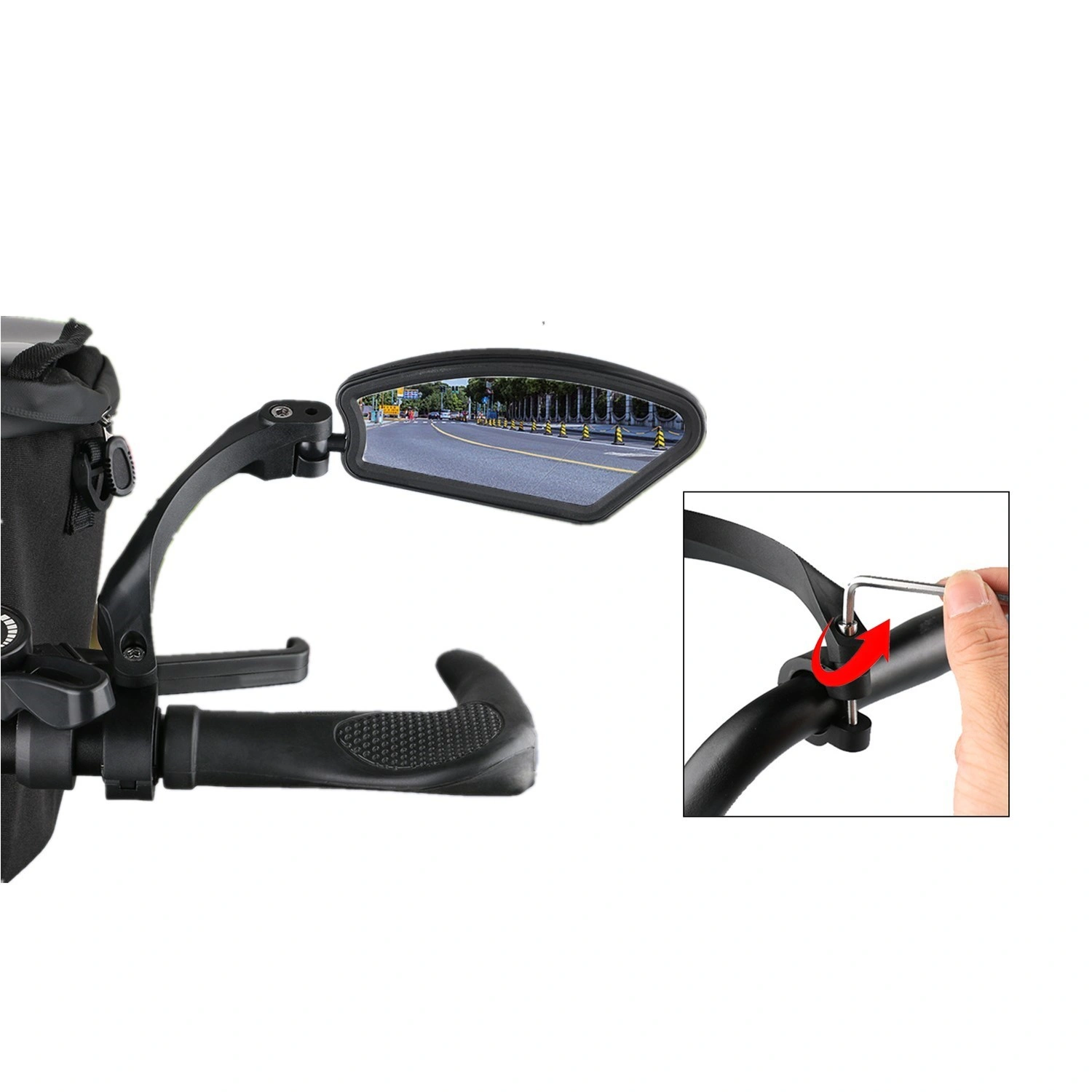 1 Pair Adjustable Bike Mirror HD Wide Angle Rearview Handlebar Mount, Universal Bicycle View Mirror for Road Mountain Cycling, US Shipping Only view 3