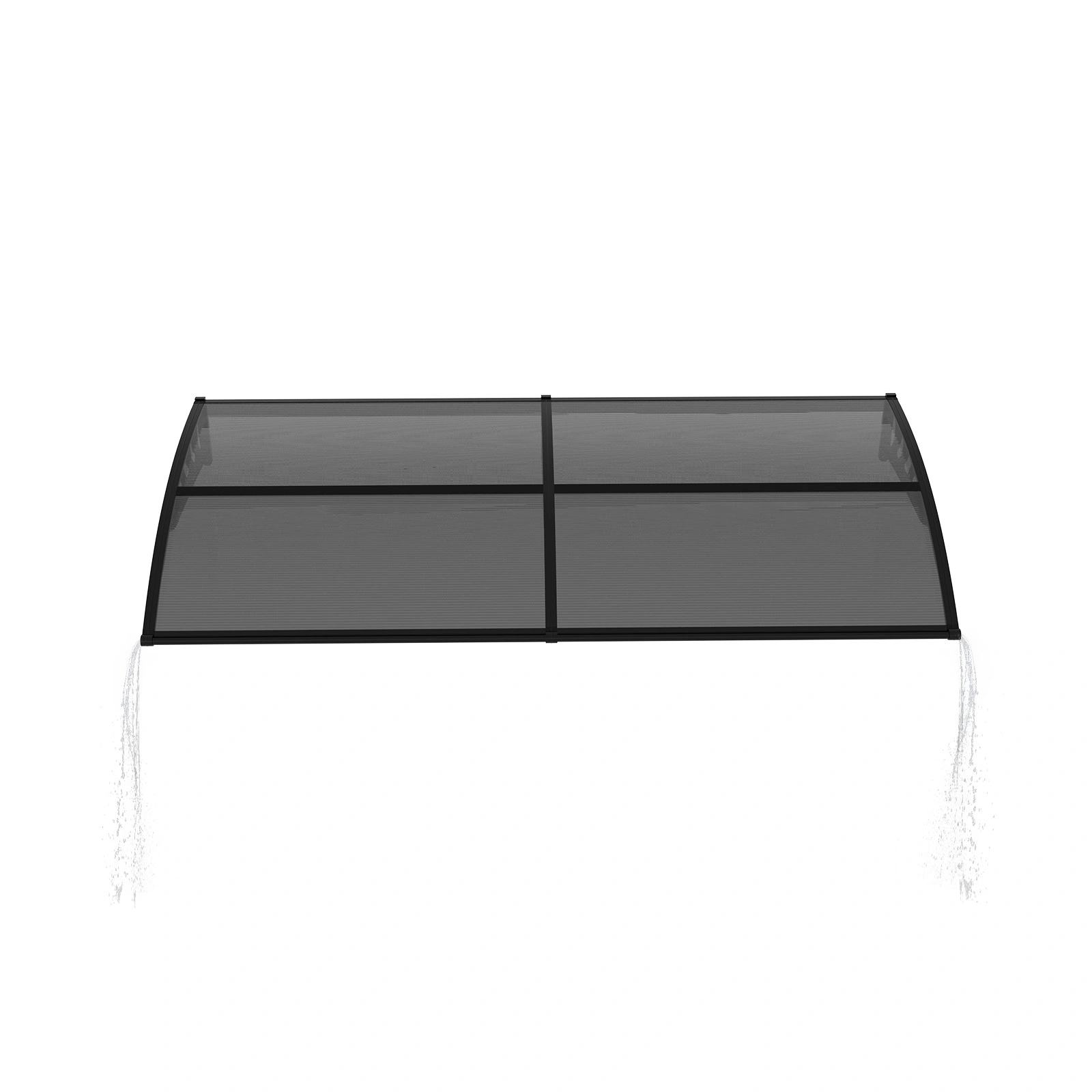 Awning for Door Entrance with Drainage Sink, 40x80 Inch Window Canopy Exterior, UV Rain Snow Protection for House Porch Patio Deck, Black Bracket & Brown Board