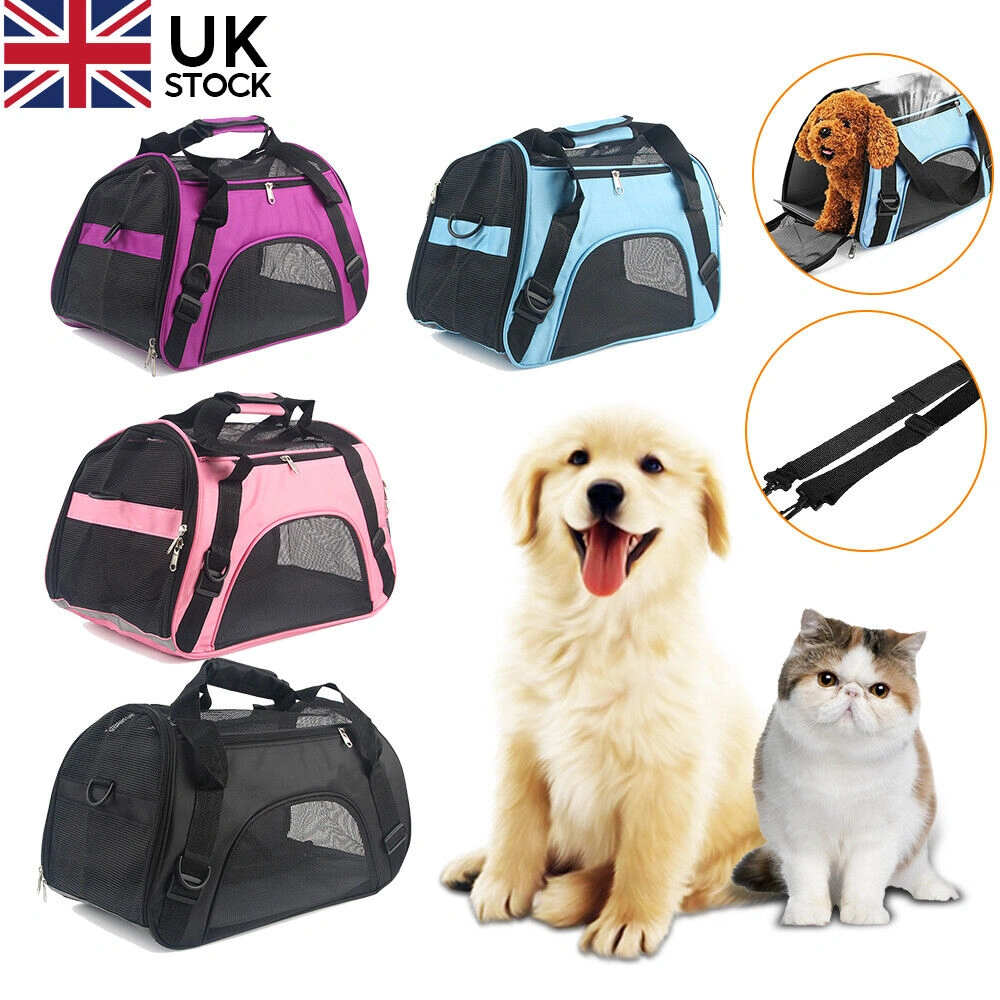 AVC Large Pet Carrier Bag, Portable Soft Fabric Foldable Dog Cat Puppy Travel Bag - Blue view 2