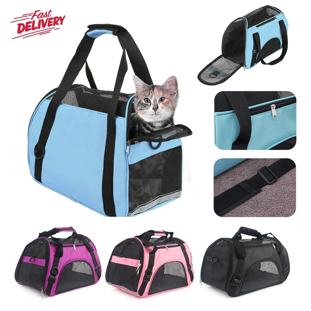 AVC Large Pet Carrier Bag, Portable Soft Fabric Foldable Dog Cat Puppy Travel Bag - Blue view 3