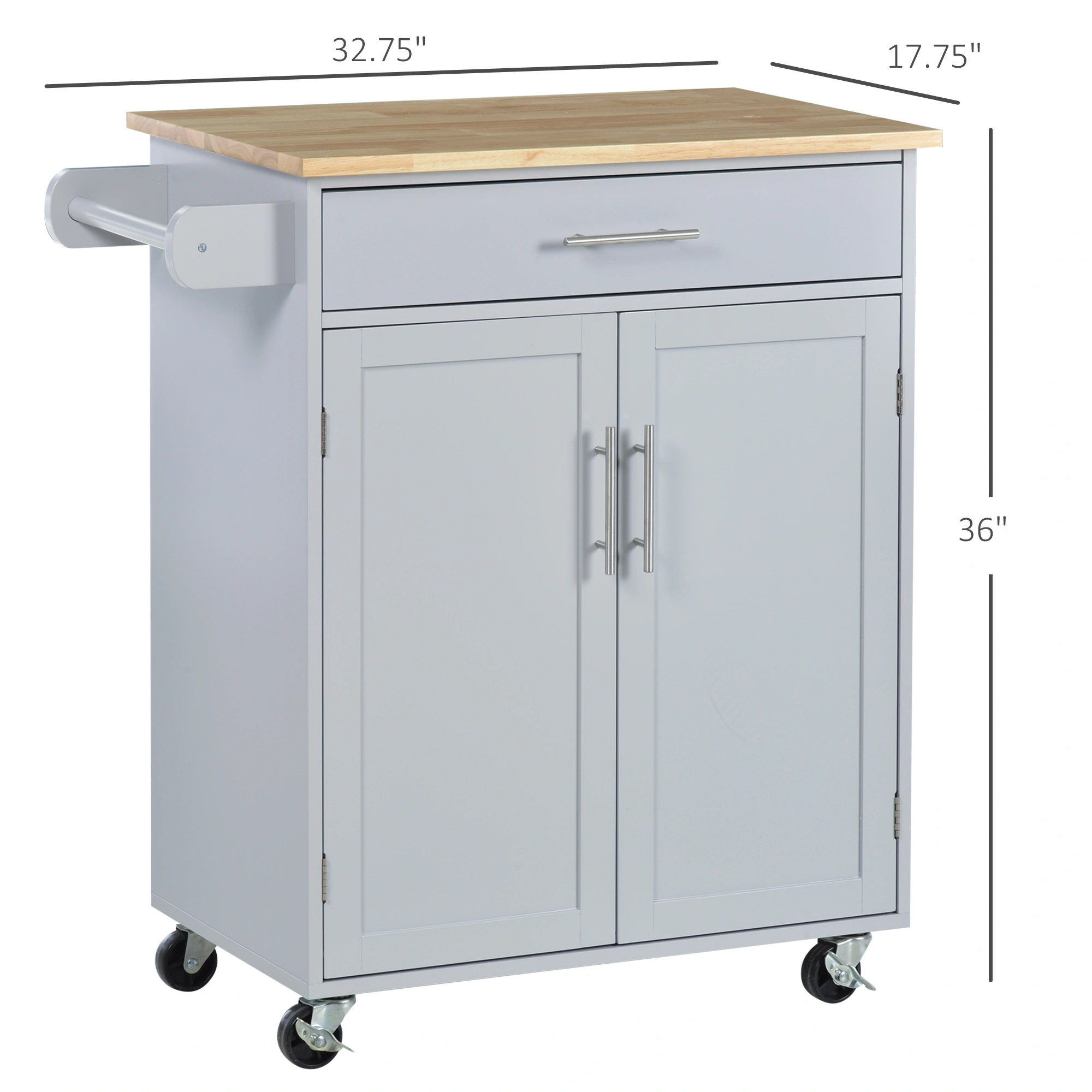 Kitchen Storage Cabinet, 3-Tier Pantry Cupboard with Shelves for Bathroom & Dining view 3