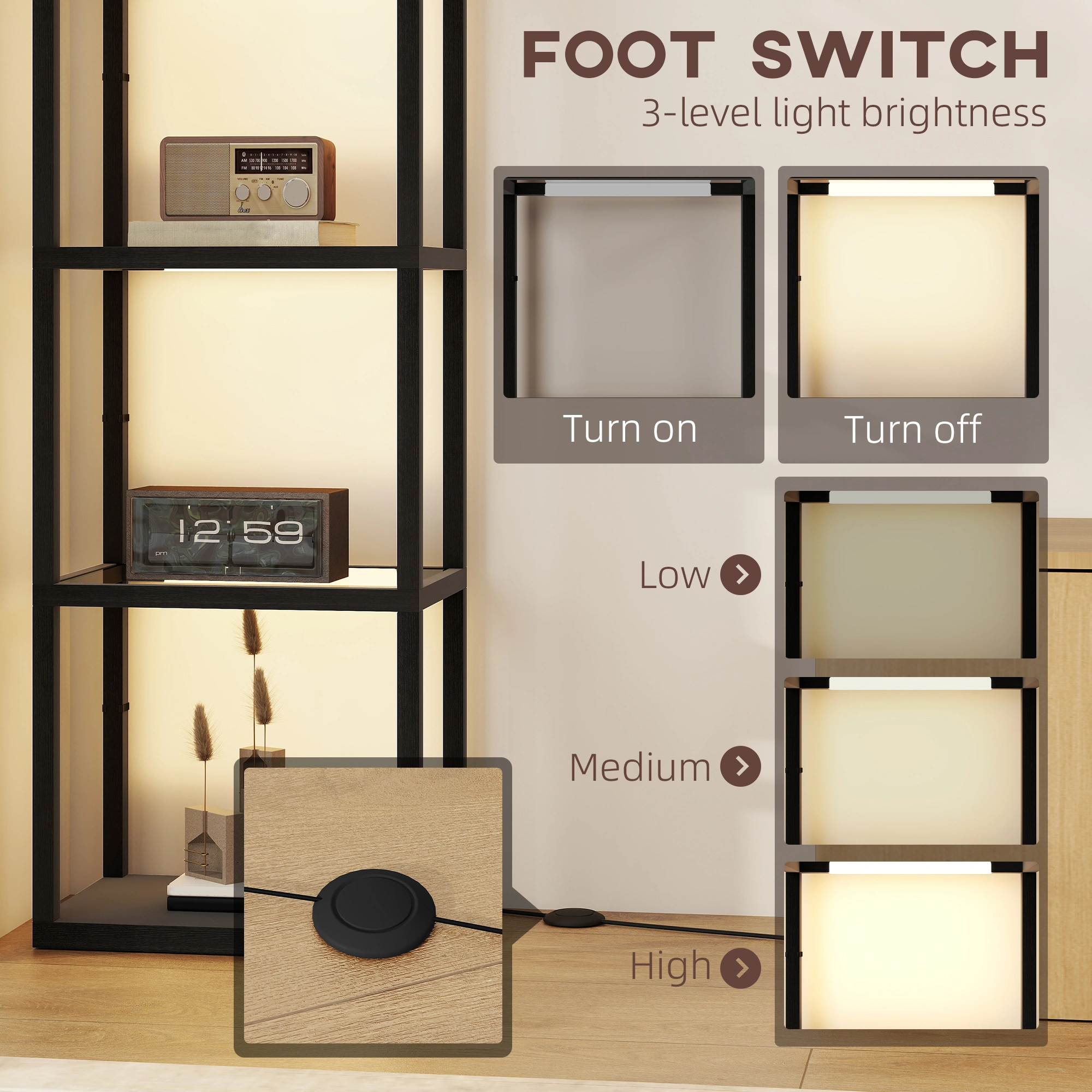 Tall Floor Lamp - Adjustable Height Standing Light for Living Room, Bedroom & Office view 5