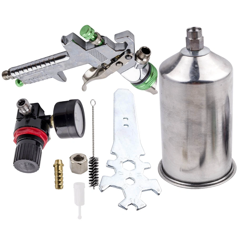 2.5mm HVLP Feed Car Air Spray Gun Kit W/ Regulator Gauge Paint Sprayer