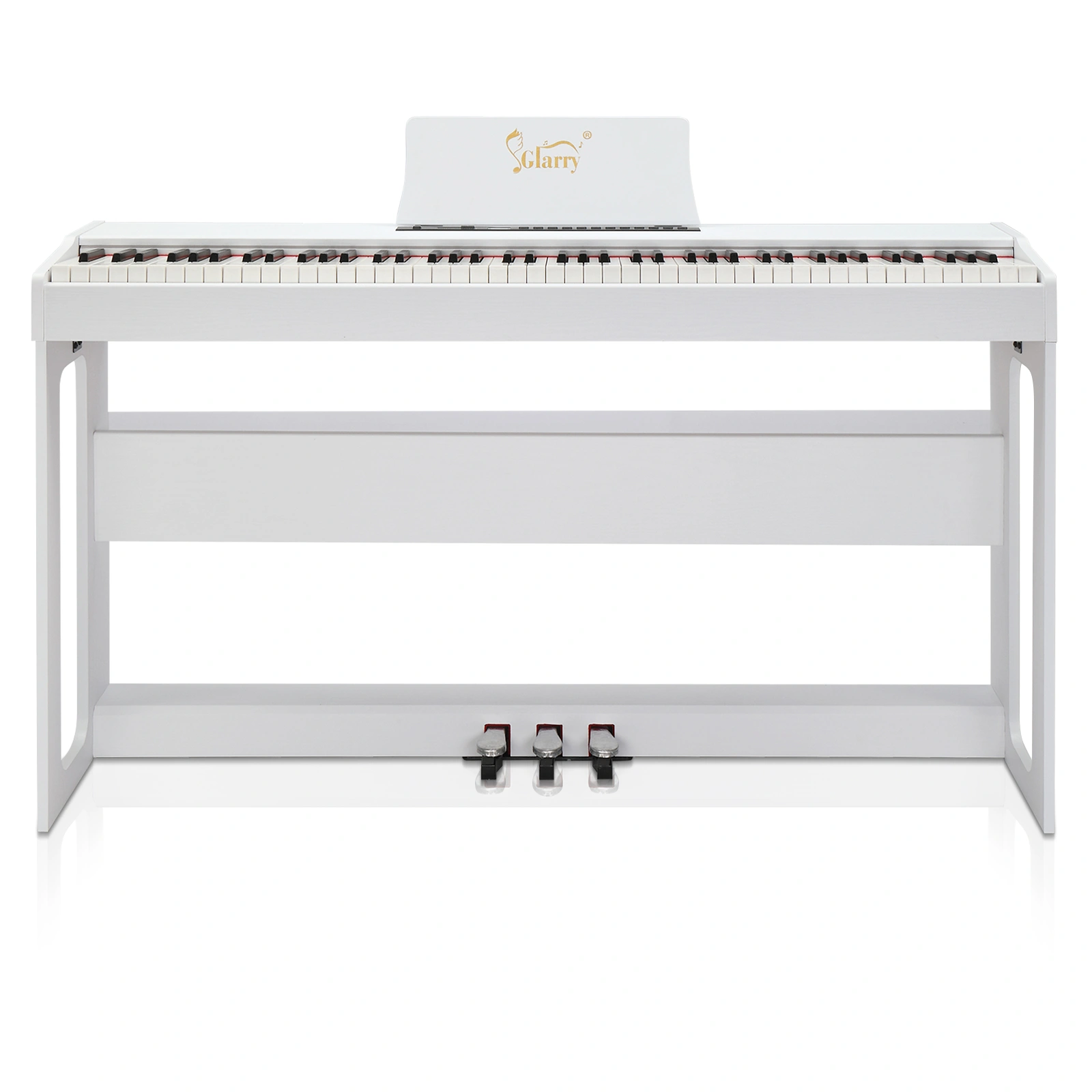 GDP-104 88-Key Weighted Digital Piano with Stand, Power Adapter, Triple Pedal, Headphone, Suitable for All Levels, White