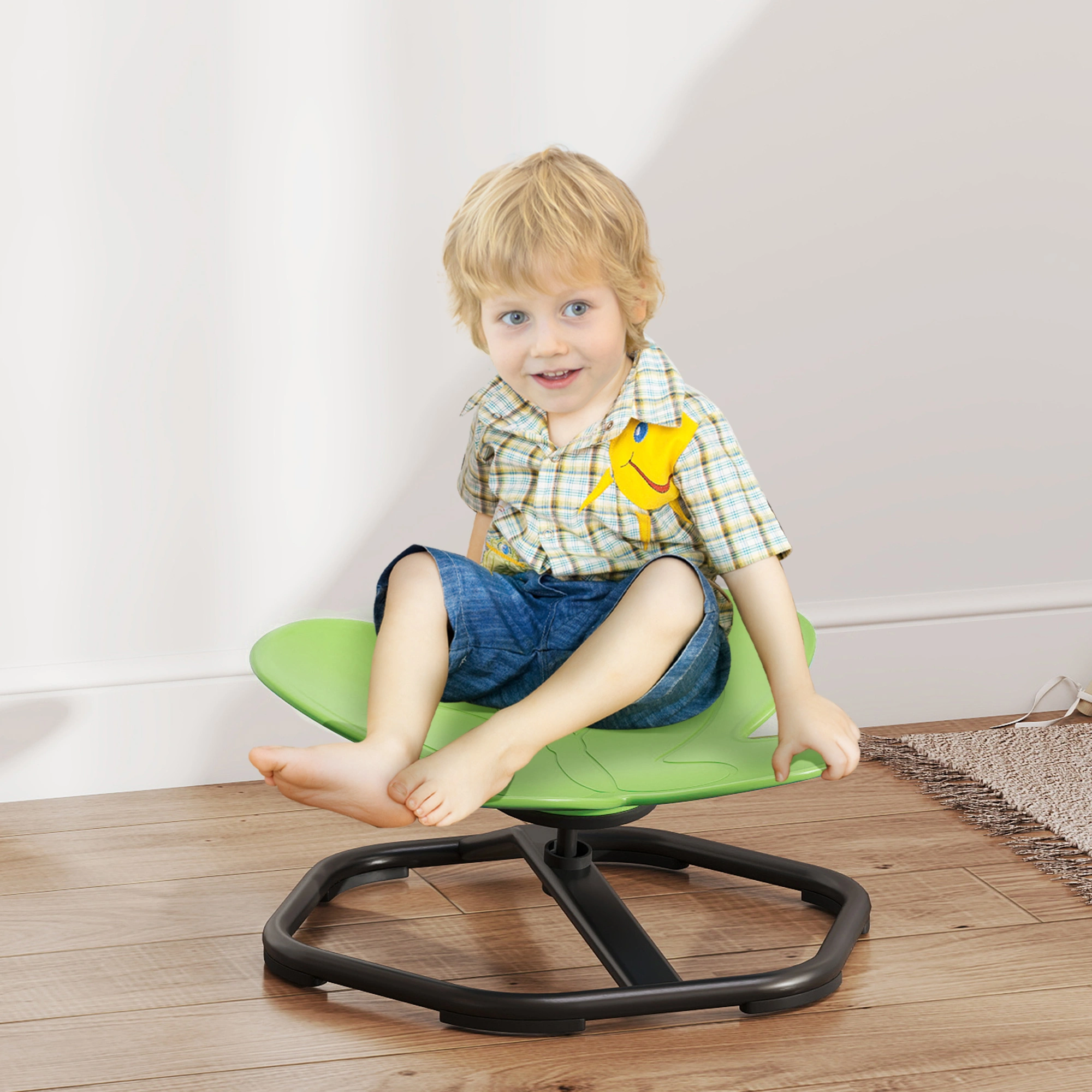 Sensory Spinning Chair with Backrest, 360 Degree Rotating Throne Seat, Fidget Sensory Chair for Kids & Adults, Calming Therapy Swing