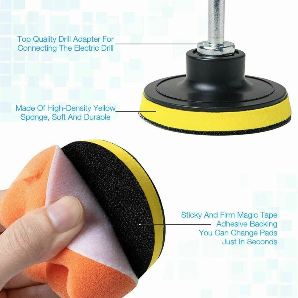 22PC Car Polishing Pads Kit, Drill Sponge Buffers for Waxing, Paint Correction & Auto Detailing view 3
