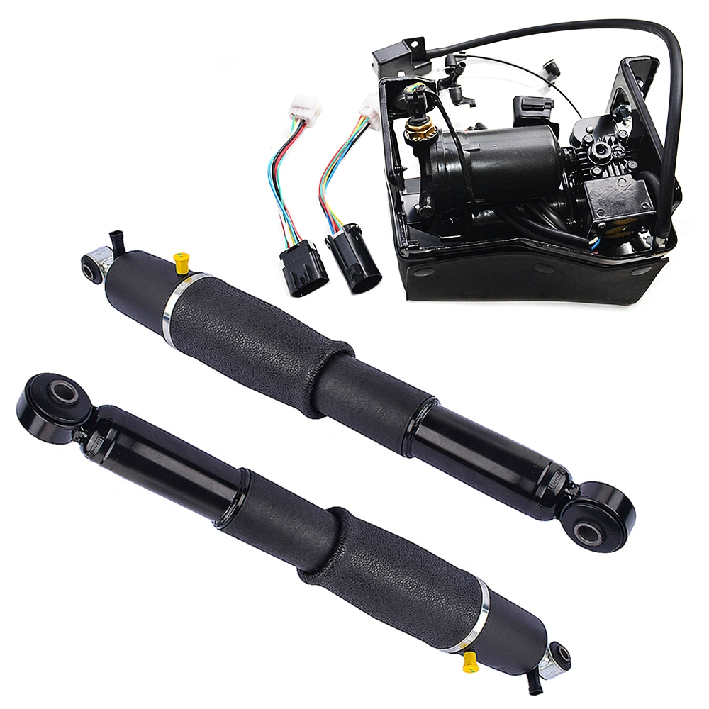 Pair Rear Air Suspension Shocks + Compressor Pump for Cadillac Escalade Chevrolet Avalanche Suburban 1500 Tahoe GMC Yukon 2001-2013 25979391 19300046 19299545 view 5