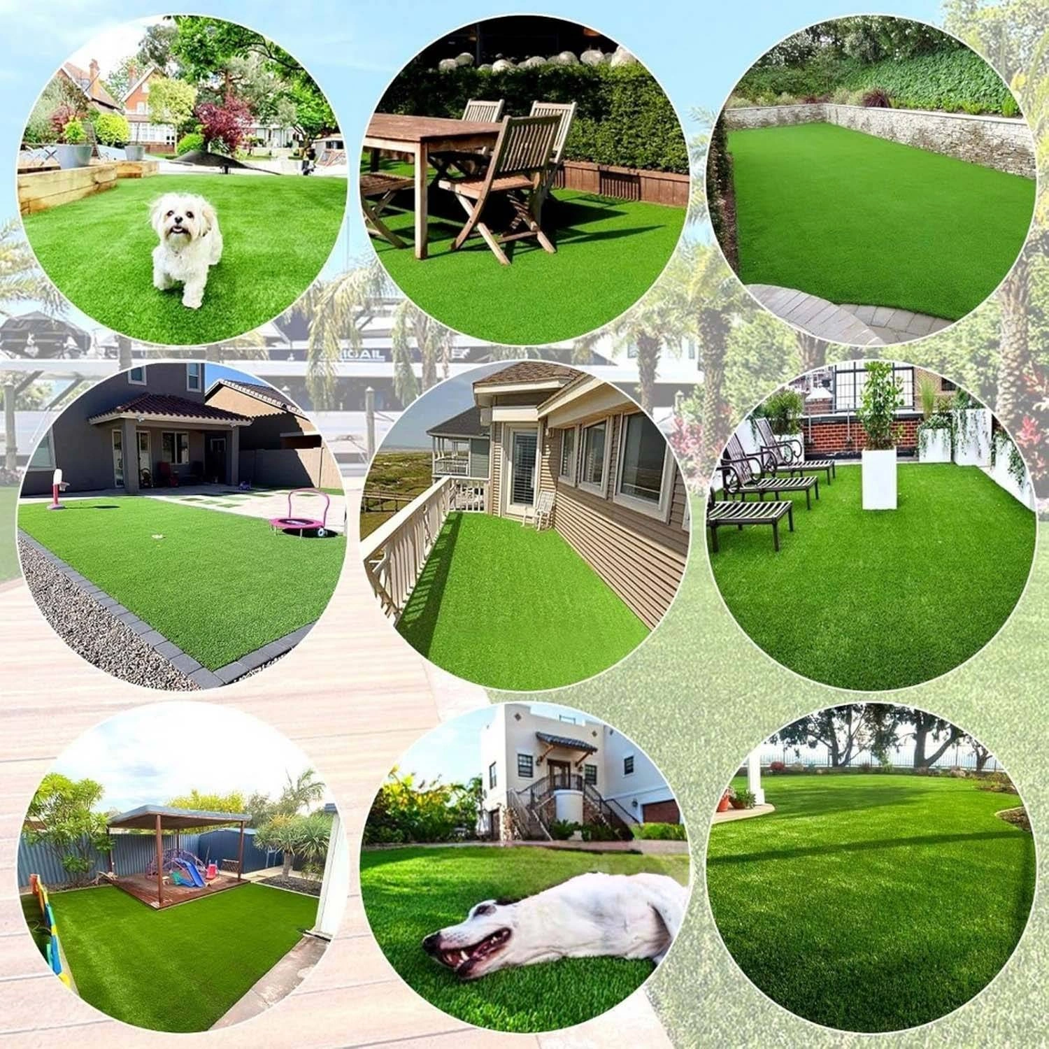 5x10FT Artificial Grass Turf 0.8" Indoor Outdoor Fake Grass with Drain Holes for Dog Pet Garden Patio Autumn Blend 4-Color view 3