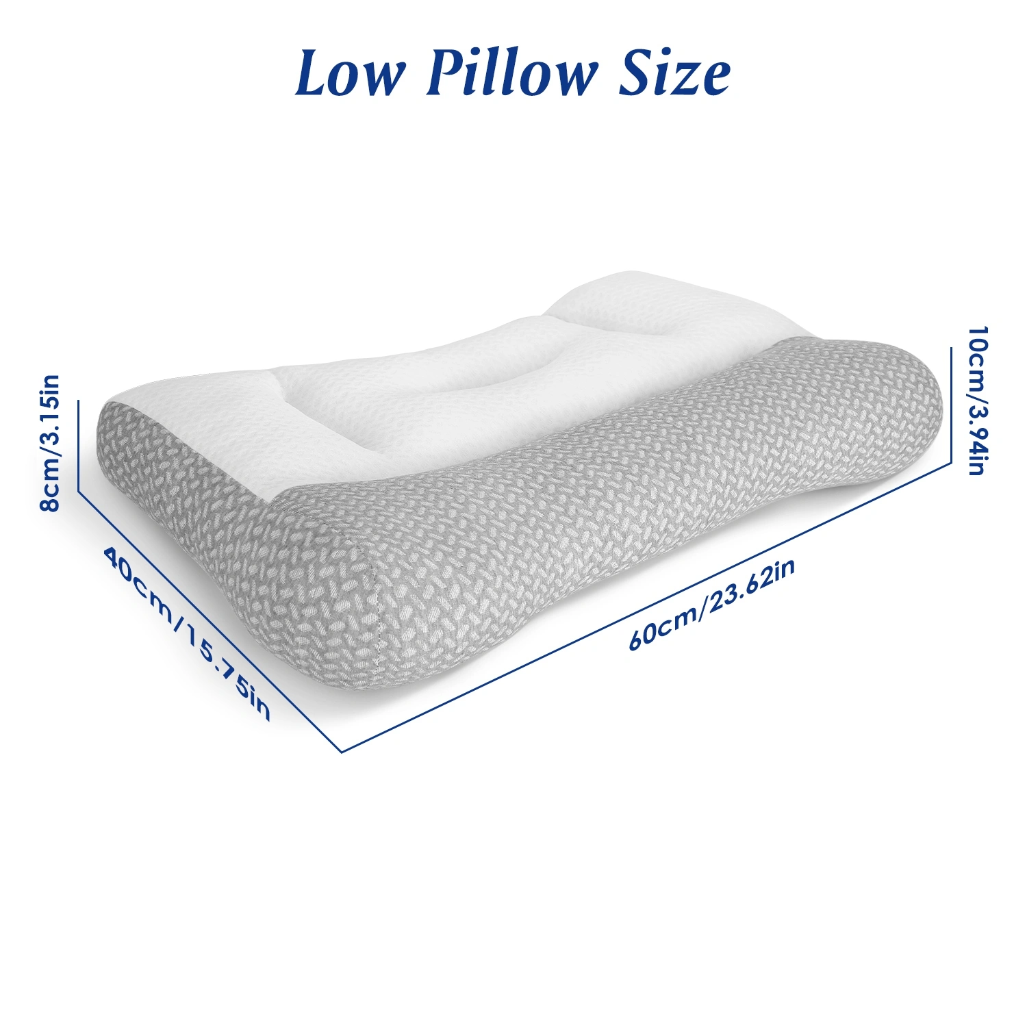2 Pcs Ergonomic Sleep Pillow with Ear Hole, Breathable Mesh, Dual-Sided High Low Zoned Support, Down Alternative Fiber Fill for Side Back Belly Sleepers view 10