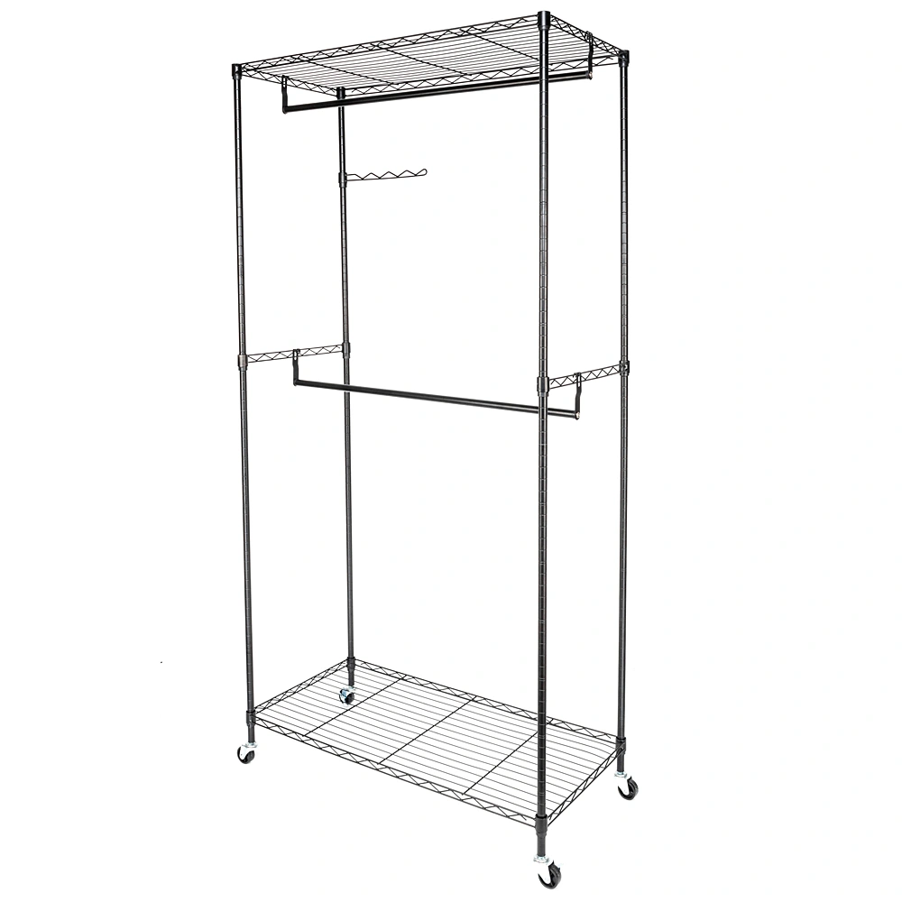 Heavy Duty Closet Organizer & Garment Rack, Multi-Shelf Clothes Hanger Storage System for Home view 2