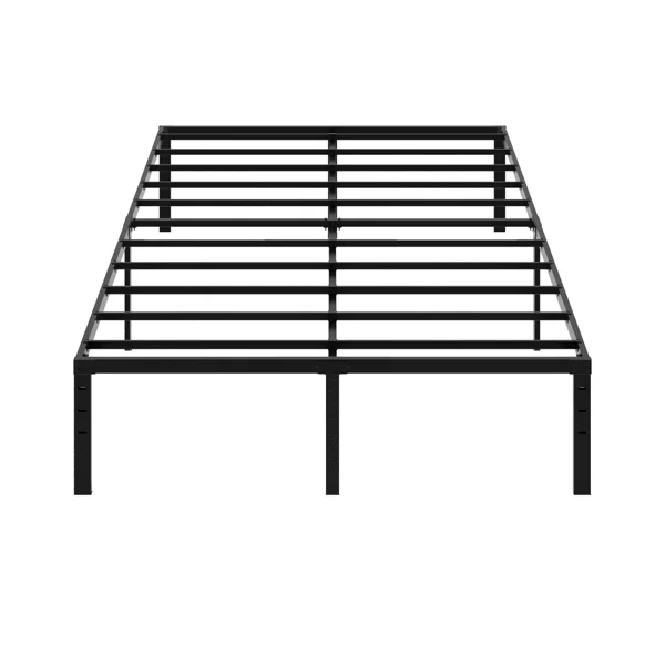 Black Full Size Simple Basic Platform Metal Bed Frame - 14 Inch Bed Height view 3