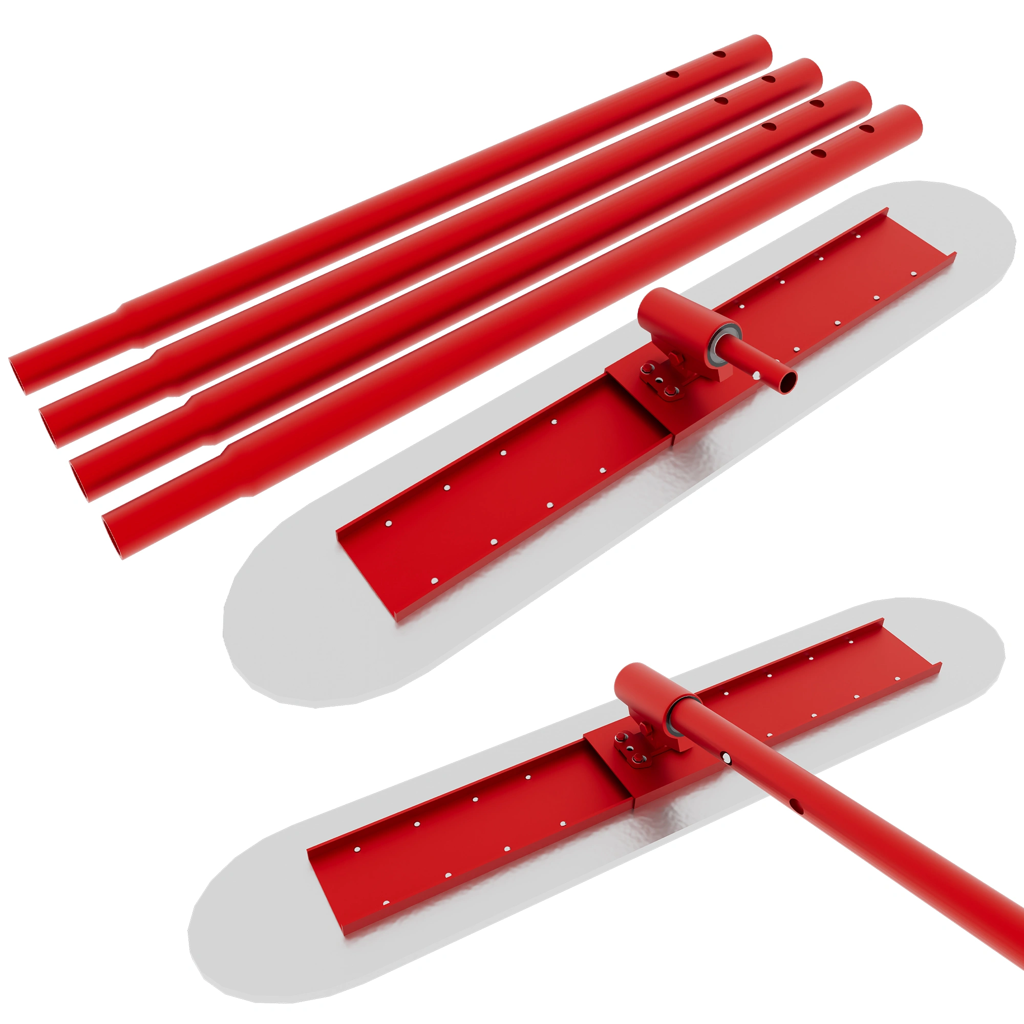 48"x8" Concrete Bull Float, Stainless Steel Finishing Tool, Adjustable Bracket & 4 Handles, Professional Concrete Smoothing for Construction Flooring