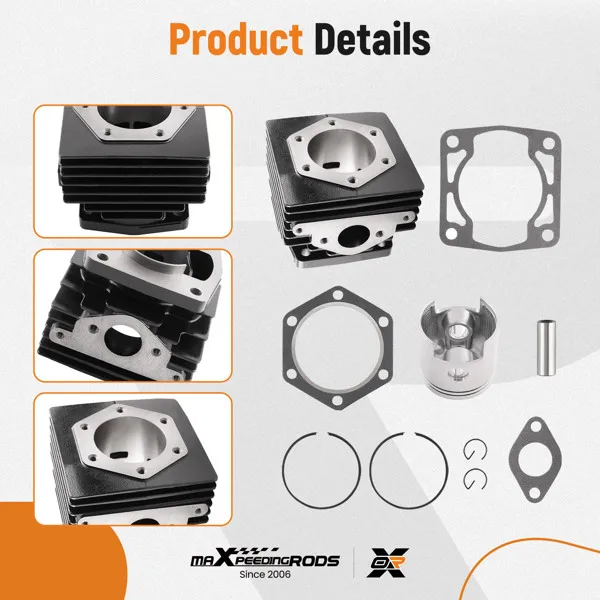 Cylinder Piston Top End Rebuild Kit for EZGO Golf Cart 2 Cycle Engine 1976-1988 view 3