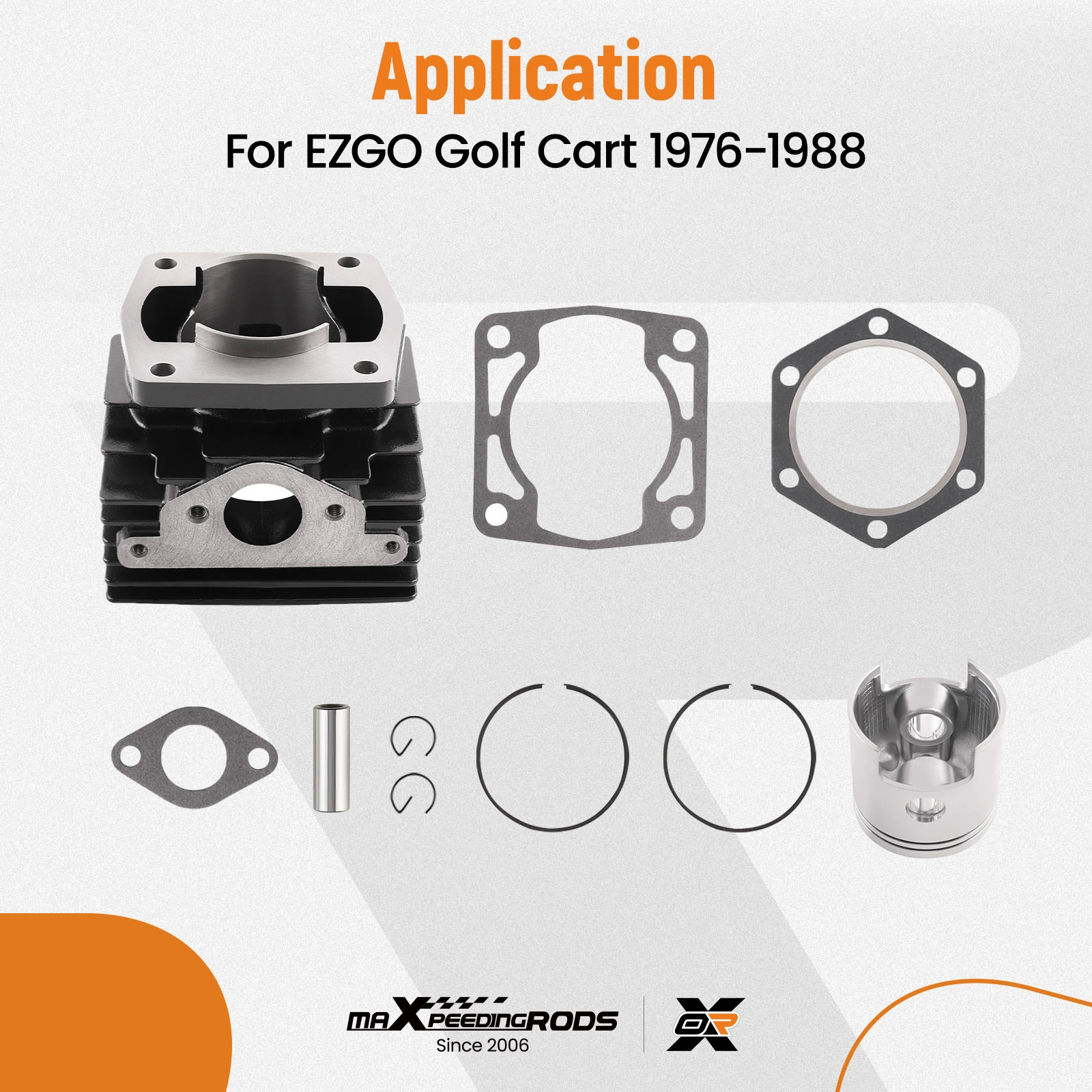 Cylinder Piston Top End Rebuild Kit for EZGO Golf Cart 2 Cycle Engine 1976-1988 view 5