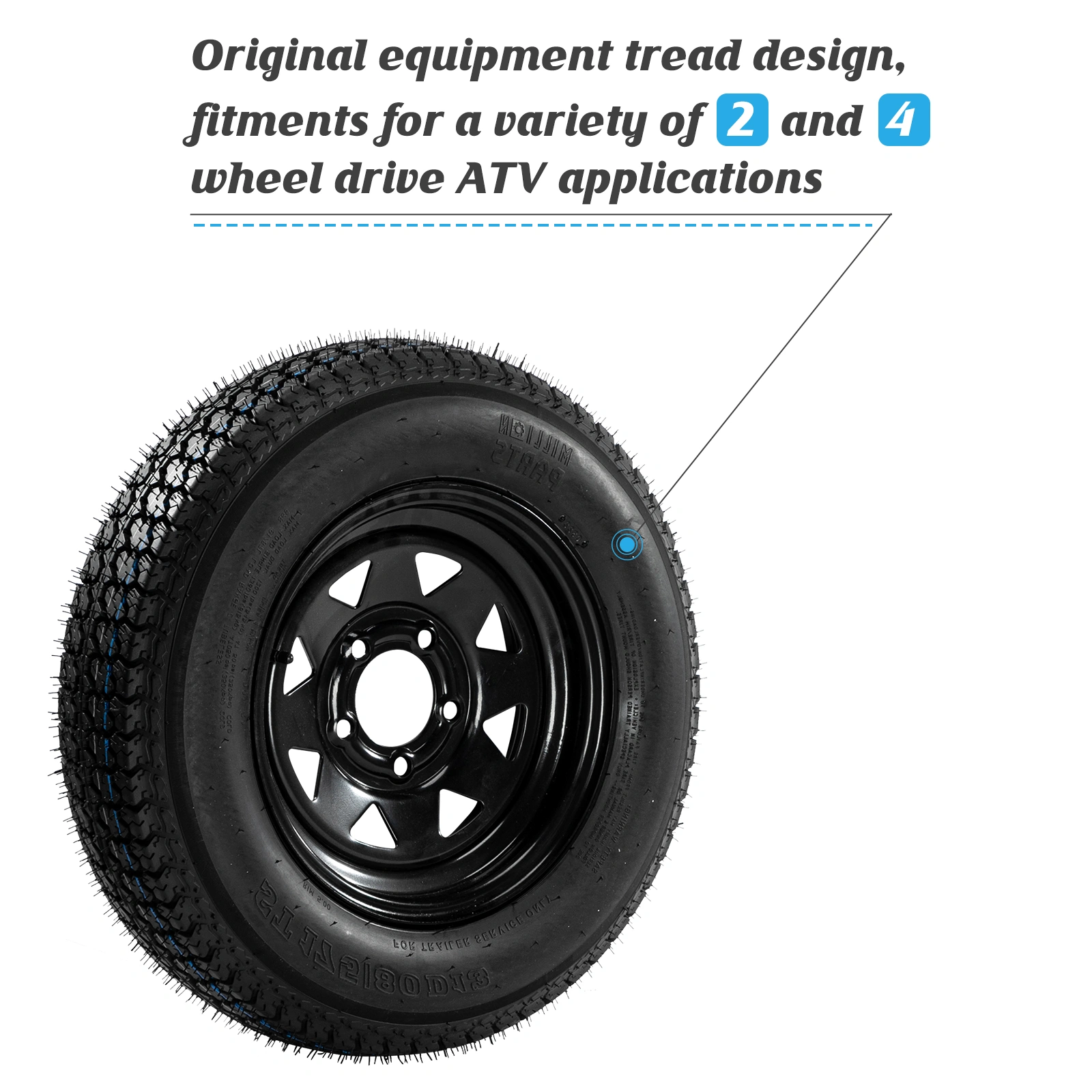 175/80D13 Trailer Tires Load Range C 6 Ply Rated Bias Trail Pattern Rubber - 2 Pcs view 23