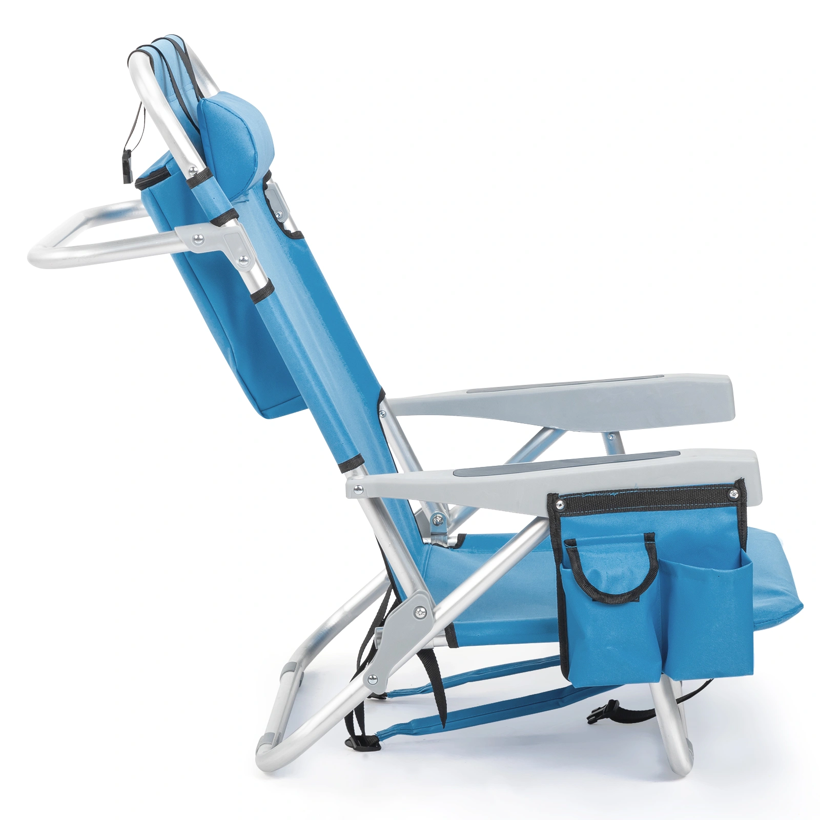 63*65*82cm Short Oxford Cloth Silver White Aluminum Tube Bearing 100kg Beach Chair Blue view 16