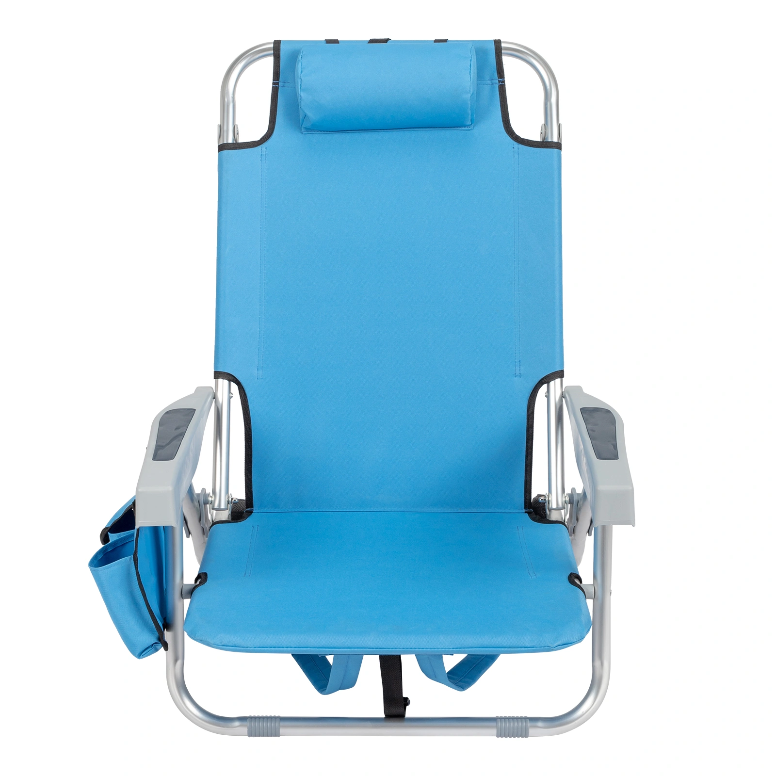 63*65*82cm Short Oxford Cloth Silver White Aluminum Tube Bearing 100kg Beach Chair Blue view 2