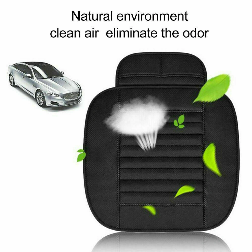 Black PU Leather Car Front Seat Cushion - Soft Protector Pad Cover Mat for UK Vehicles view 3