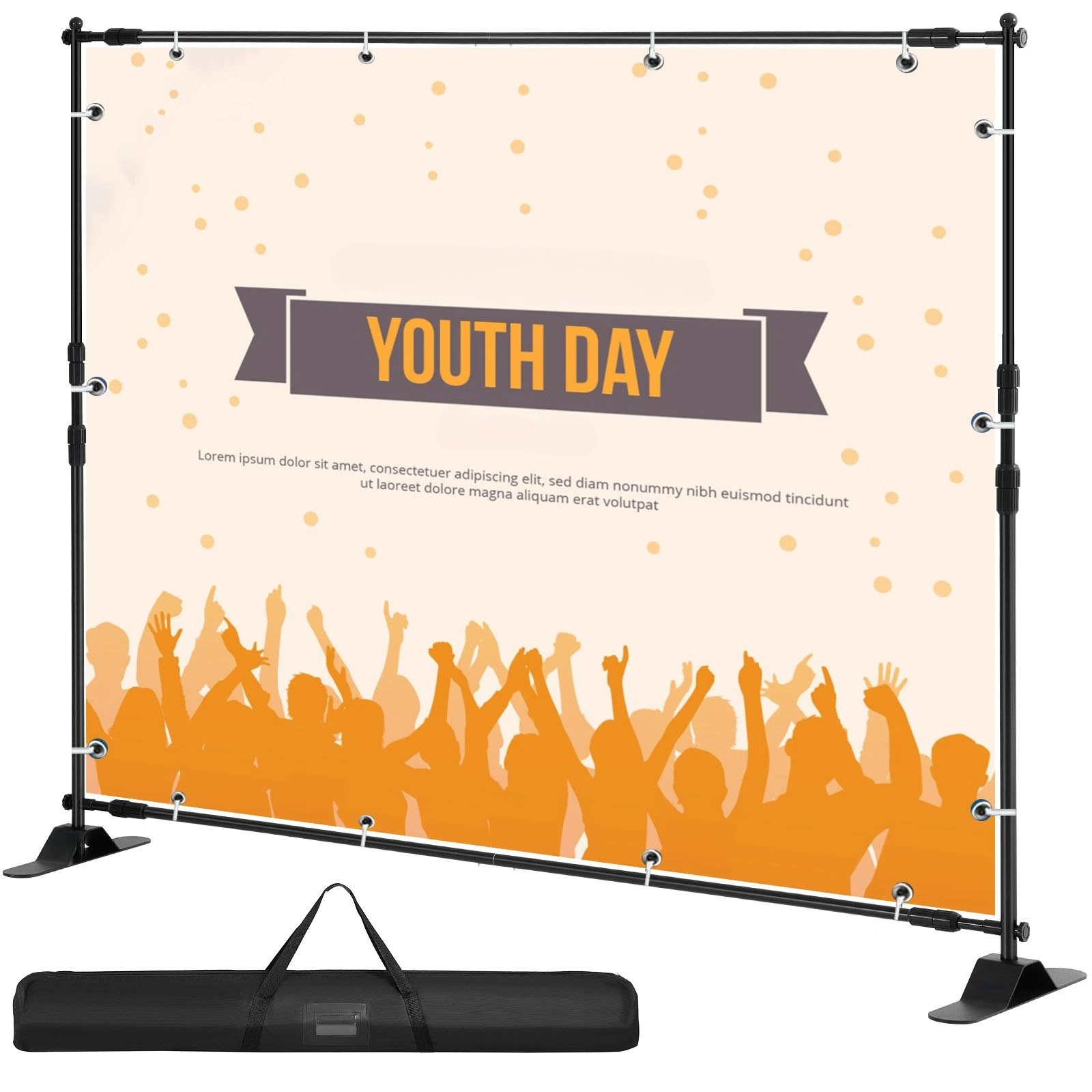 10x8 Ft Height Adjustable Backdrop Stand with Carry Bag, Photo Background Stand for Party Wedding Studio Trade Show