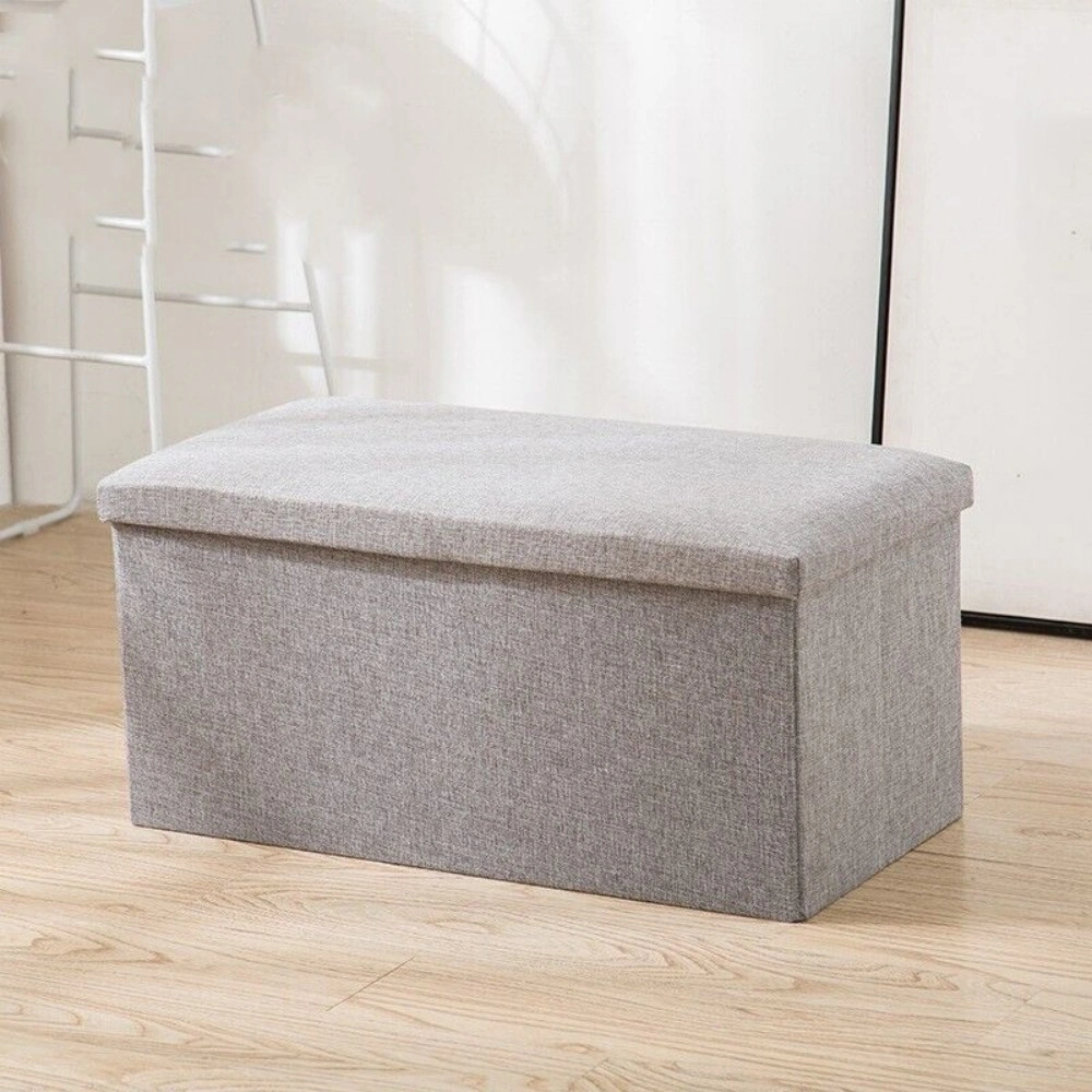 Foldable Storage Ottoman Seat - Toy Box Foot Stool Bench for Home Organization - UK