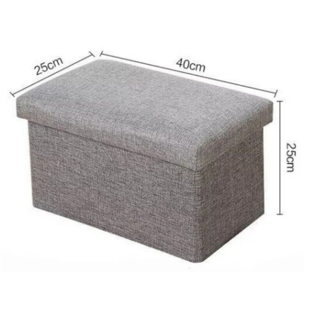 Foldable Storage Ottoman Seat - Toy Box Foot Stool Bench for Home Organization - UK view 3