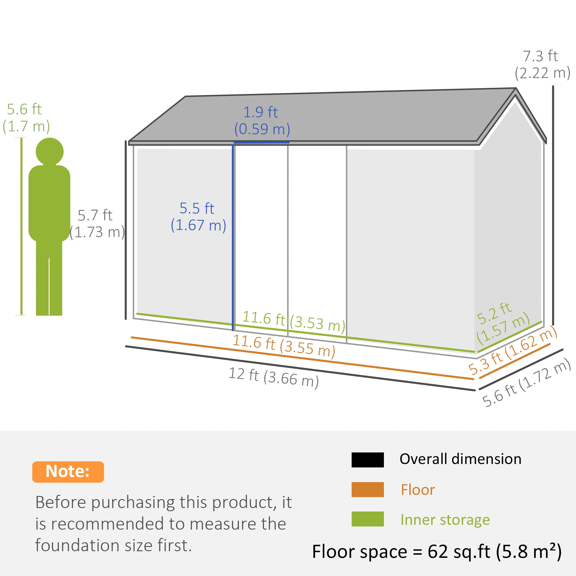Heavy Duty Garden Shed 6x4 Outdoor Storage Metal Tool House with Roof for Yard Garden Garage Bike Equipment view 3