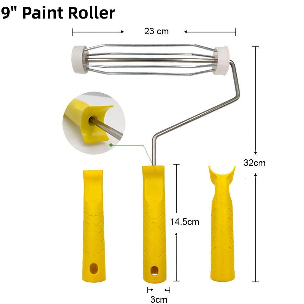11 Piece Paint Roller Set Extendable Handle Wall Ceiling Paint Tray Roller Cover Kit UK view 4