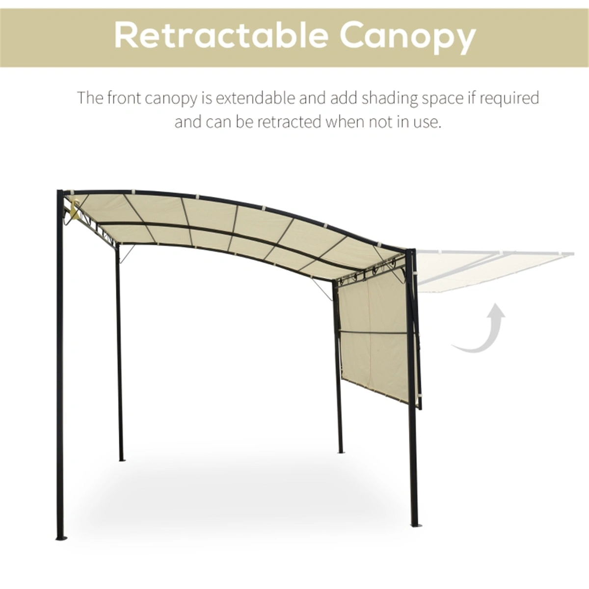 Outdoor Patio Gazebo 10x10 Hard Top Aluminum Frame Garden Tent with LED Lights view 2