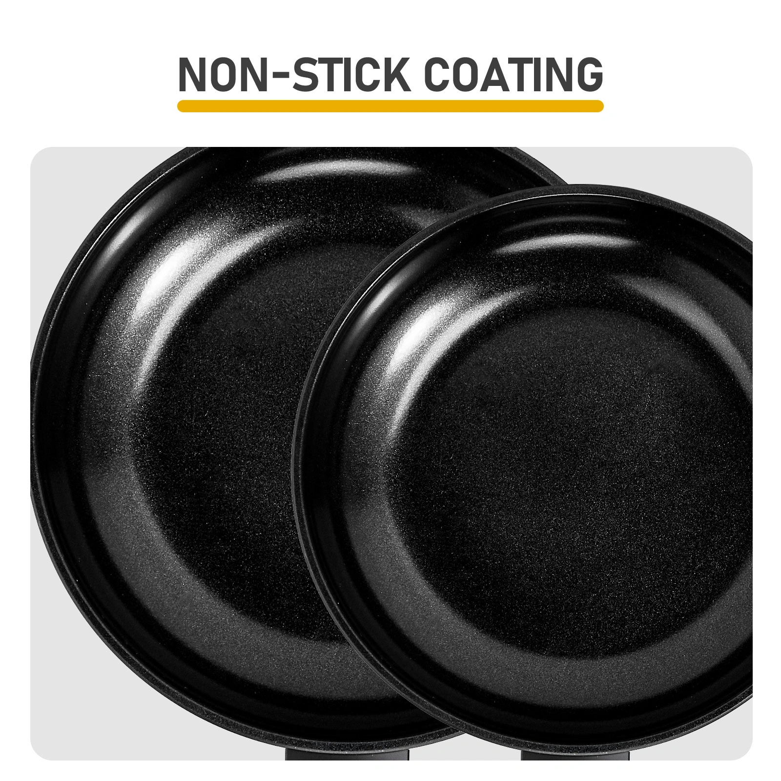 17-Piece Aluminum Cookware Set - Black Non-Stick Pots & Pans, Induction/Gas/Electric view 3