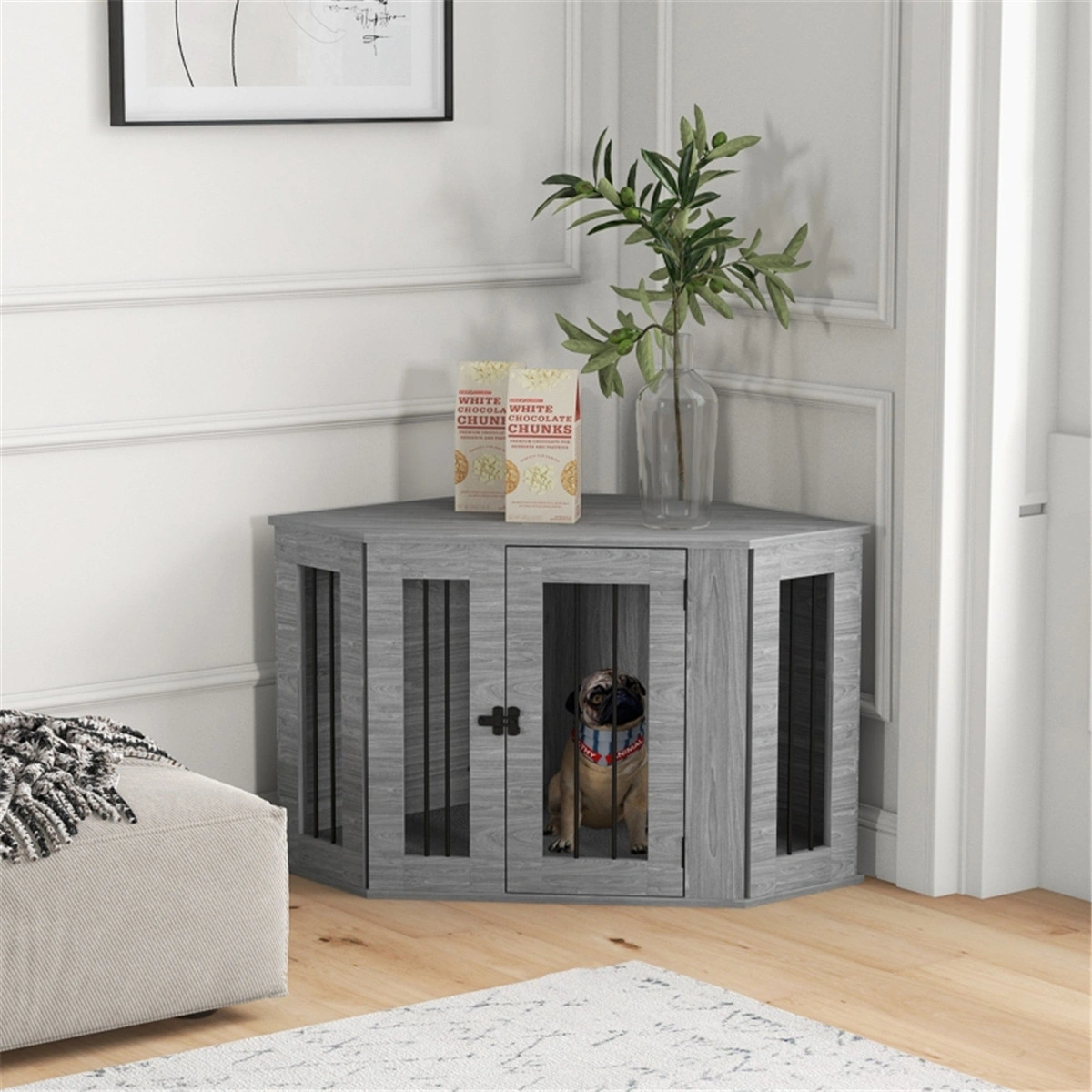 Heavy Duty Dog Crate Metal Folding Pet Kennel with Door Large Indoor Outdoor Enclosure Portable view 2