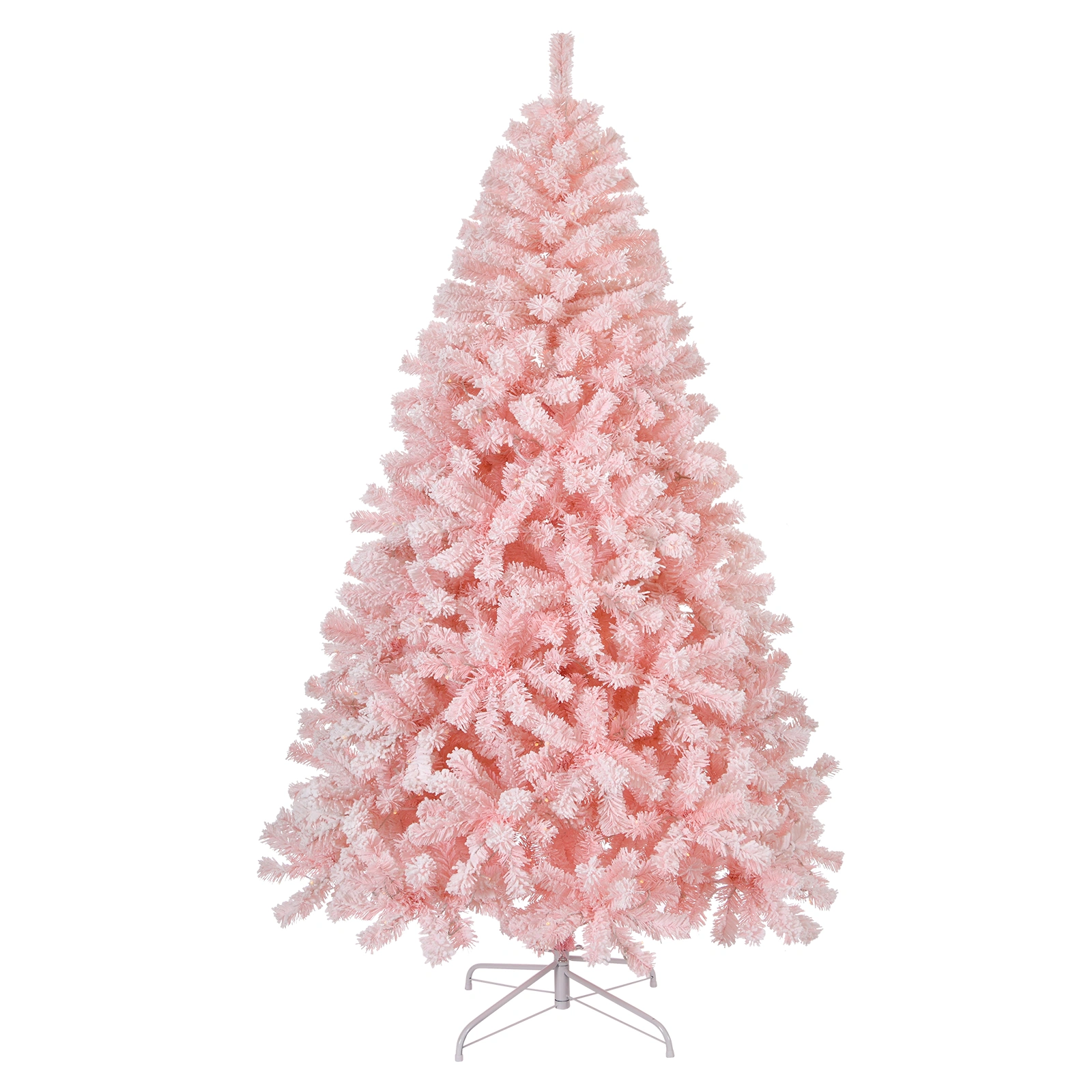6 FT Artificial Christmas Tree with DIY 100 Warm Lights Battery Operated, 750 Branch Tips and Sturdy Metal Stand, Pink view 8