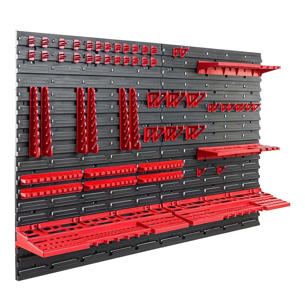 Wall Mounted Peg Board Tool Organizer with Storage Bins - Garage Workshop Rack & Shed view 2