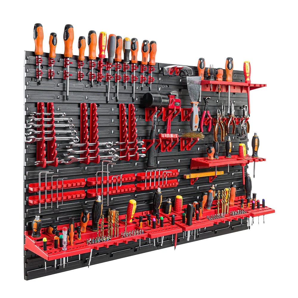 Wall Mounted Peg Board Tool Organizer with Storage Bins - Garage Workshop Rack & Shed view 3