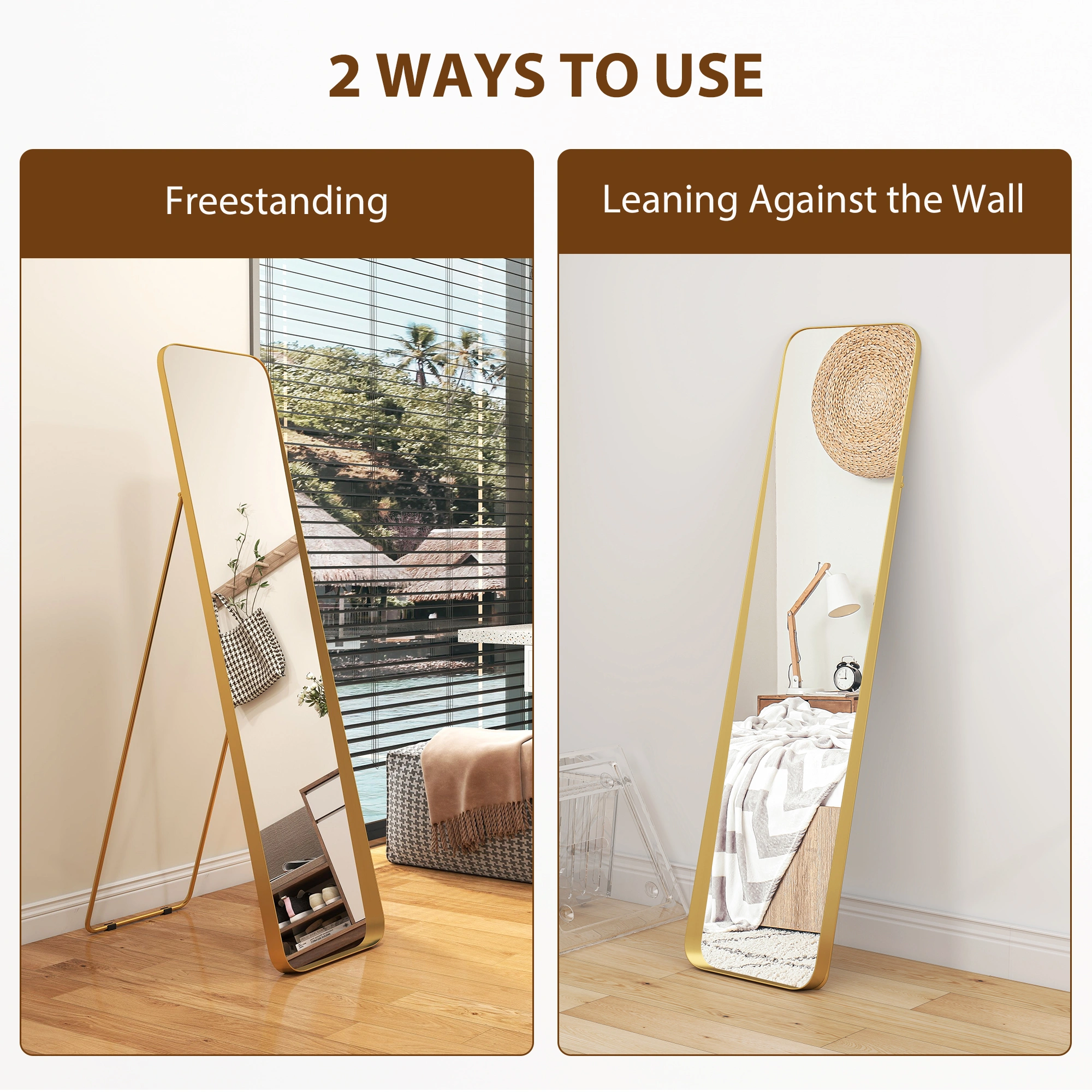 Full Length Dressing Mirror with Stand for Bedroom, Full Body Vanity Mirror view 5