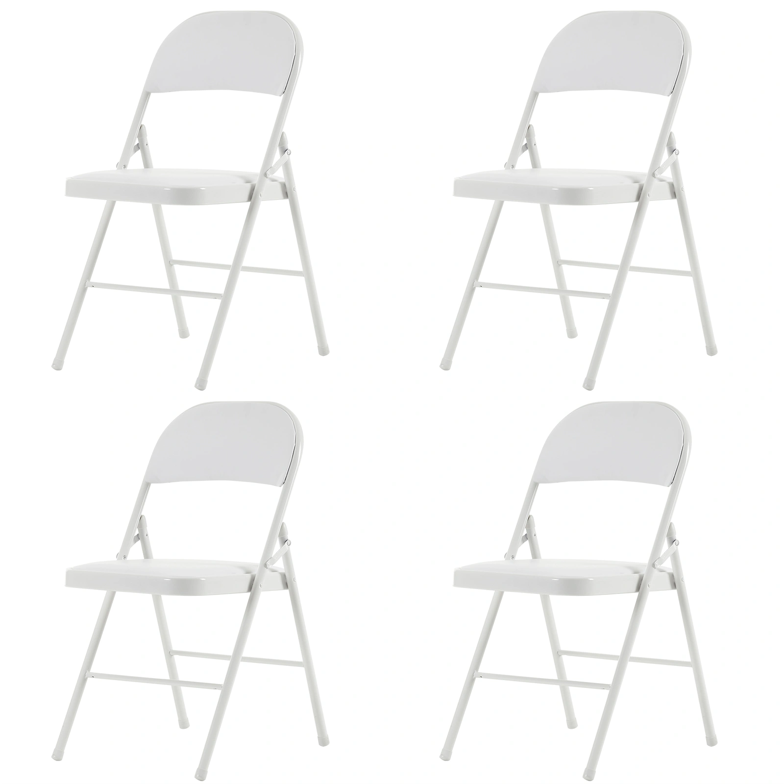4-Pack Elegant Foldable Iron & PVC Event Chairs - White for Conventions & Exhibitions view 2