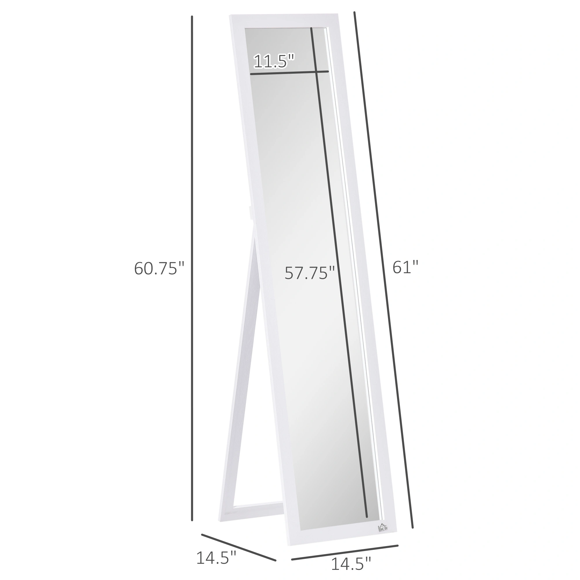 Full Length Dressing Mirror with Frame, Freestanding Floor Beauty Mirror, Full Height Vanity Mirror for Bedroom view 2