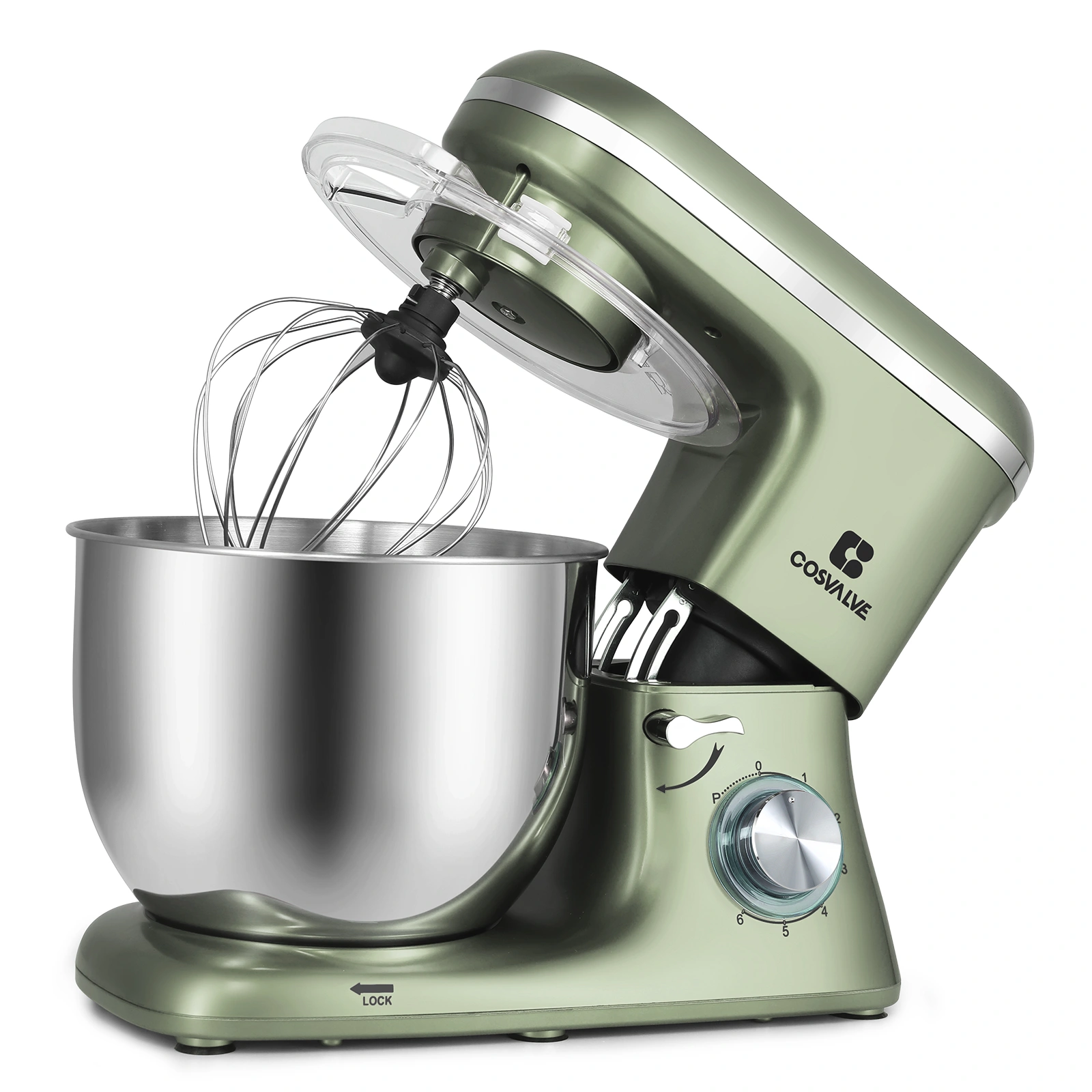 1400W Food Processor, 7L Stainless Steel Mixing Bowl, Silver Green, Heavy Duty Kitchen Chopper Blender