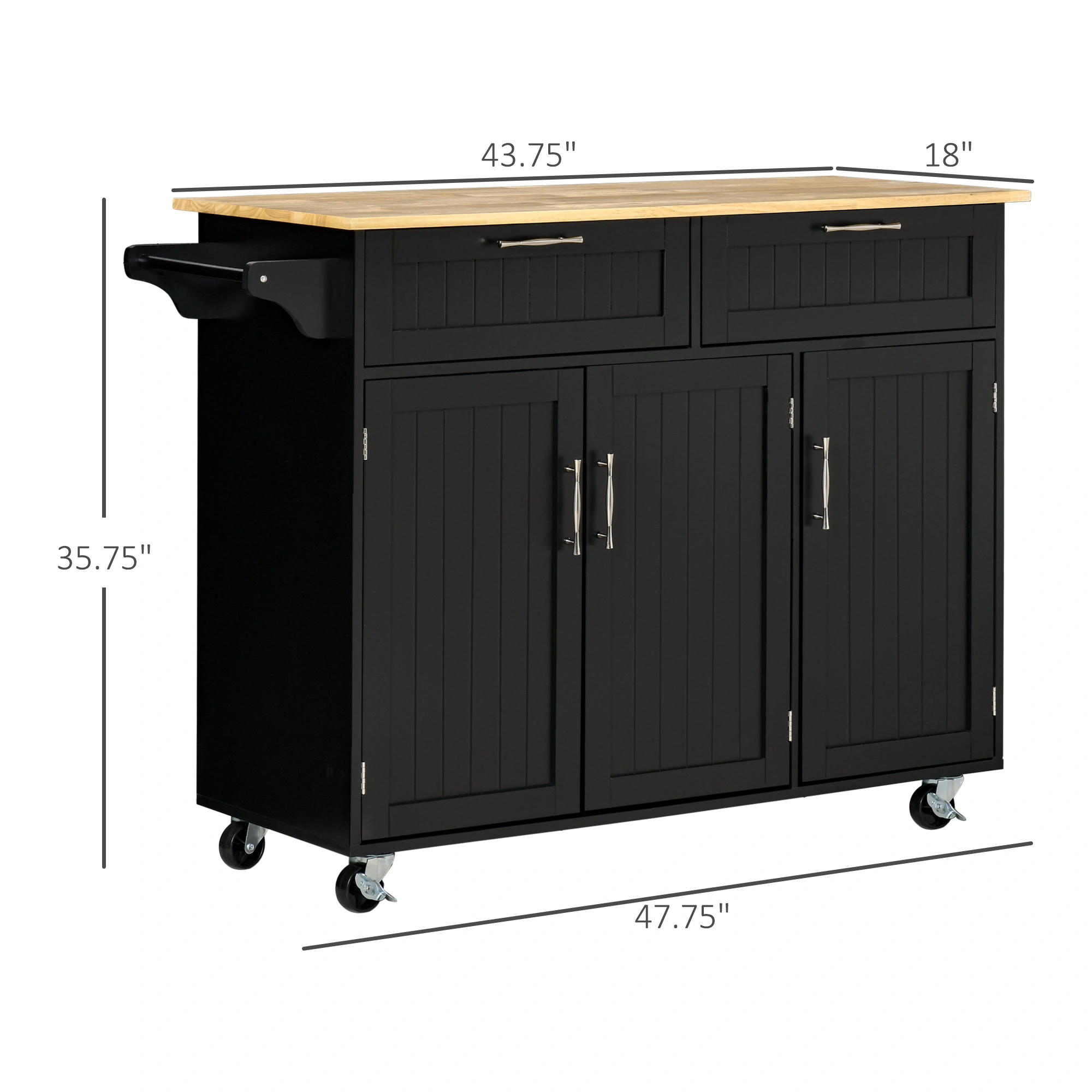 Modern Kitchen Storage Cabinet with Shelves, Doors & Drawers, Freestanding Pantry Organizer for Dining Room, Hallway view 2