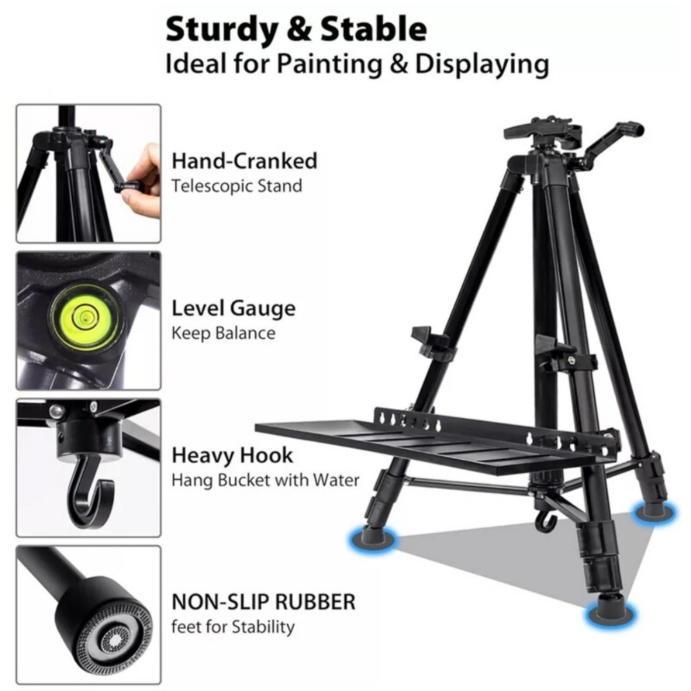 Adjustable Art Easel Stand 51-155cm Folding Tripod for Painting Drawing with Carry Bag view 5
