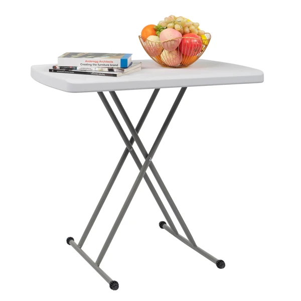 76*50*70.5cm Liftable Garden Plastic Table White view 5