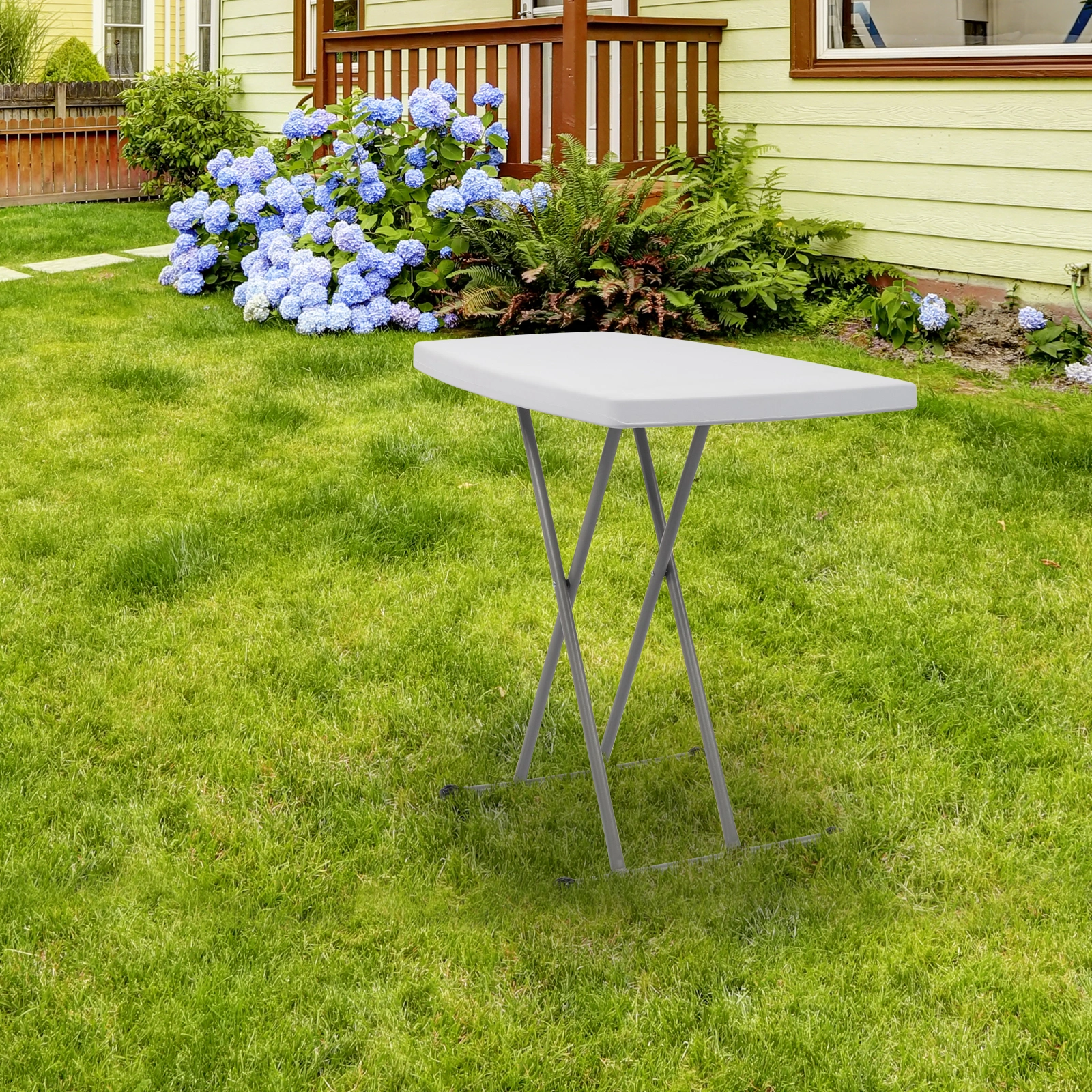 76*50*70.5cm Liftable Garden Plastic Table White view 19