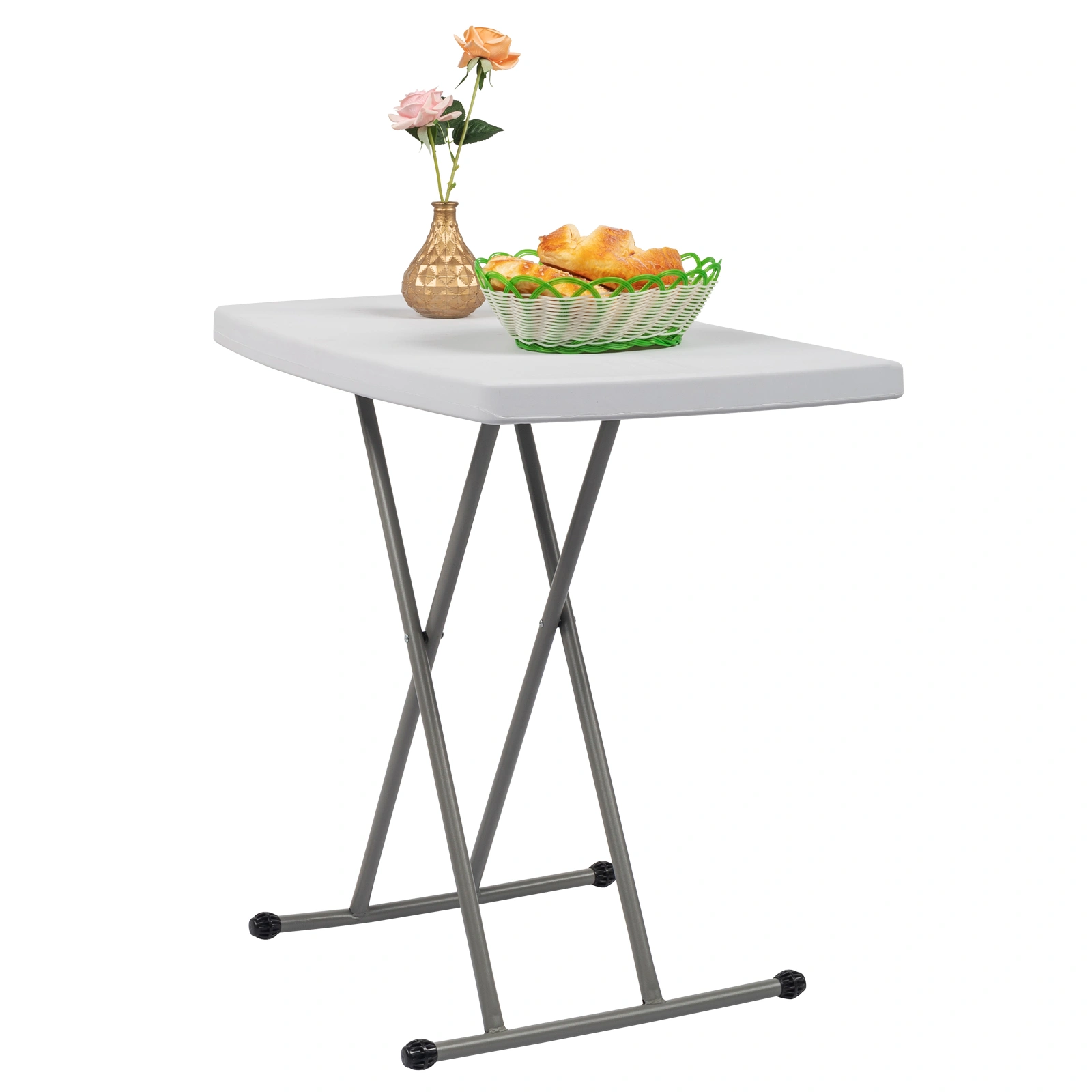76*50*70.5cm Liftable Garden Plastic Table White view 42