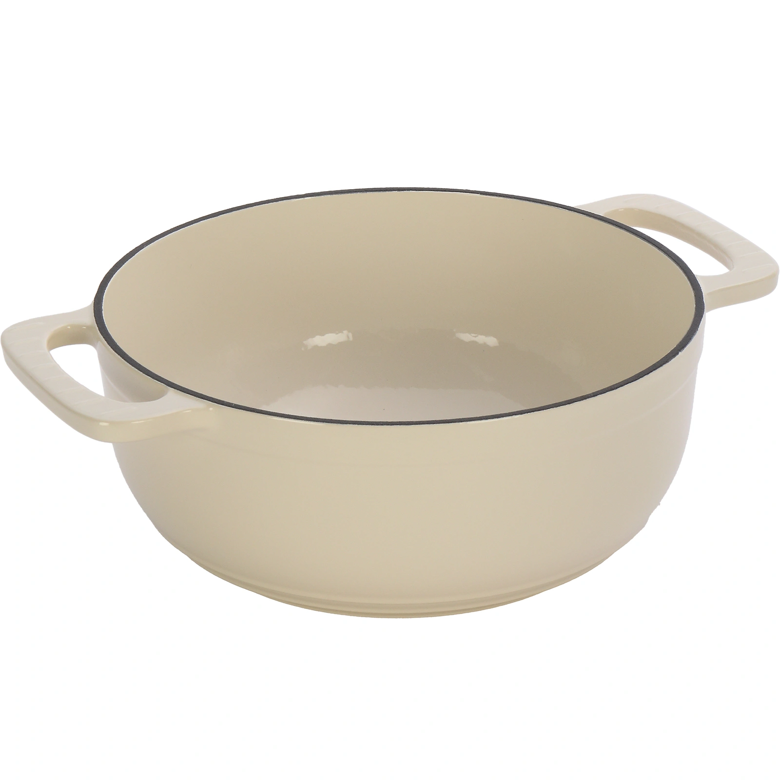 Cast iron 7.5QT cooking pot - Ceramic white - Includes two silicone gloves - Enamel pot view 2