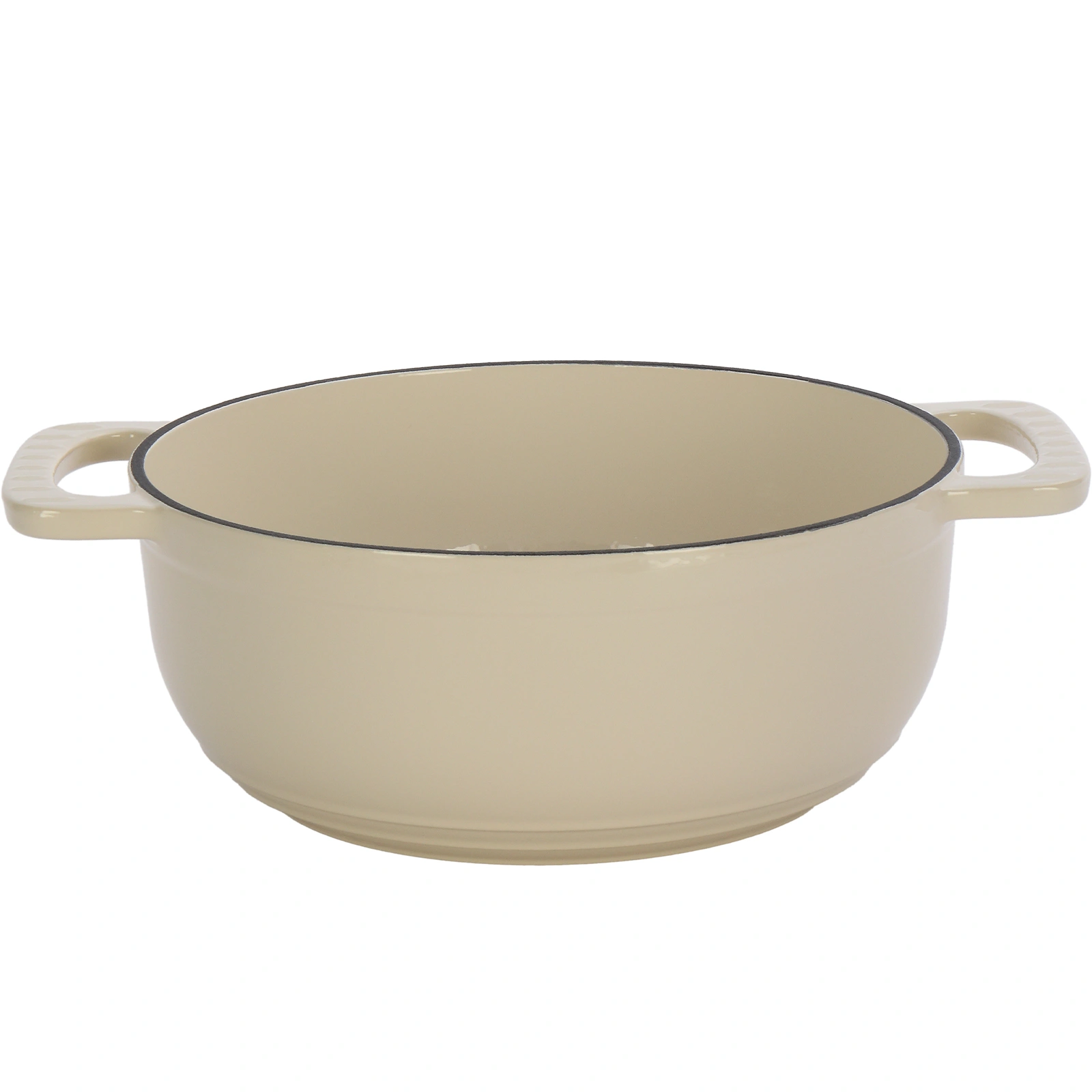 Cast iron 7.5QT cooking pot - Ceramic white - Includes two silicone gloves - Enamel pot view 4